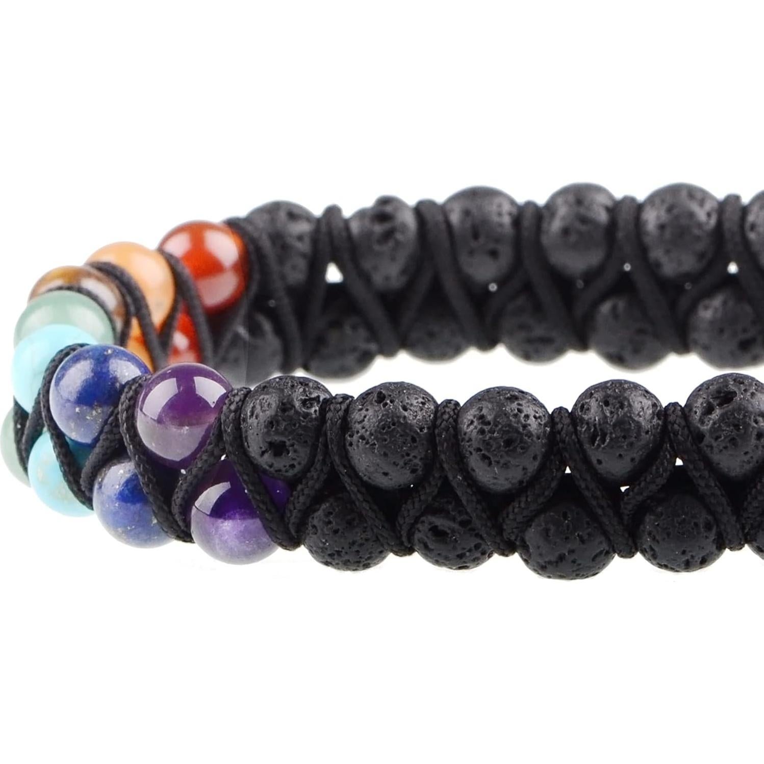 Pulsera Sanadora de Chakra Massive Beads Doble Capa 6mm