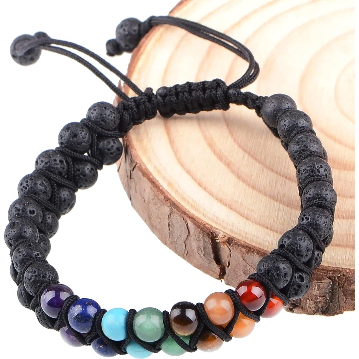 Pulsera Sanadora de Chakra Massive Beads Doble Capa 6mm
