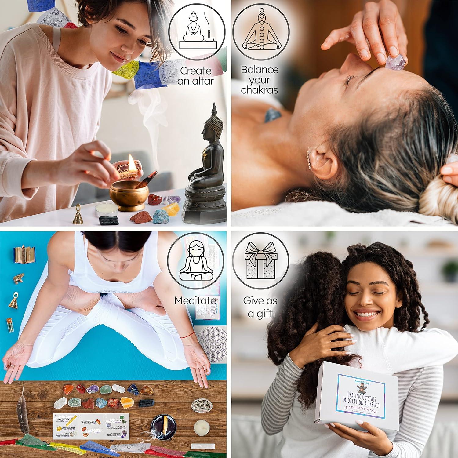 Kit de Altar y Meditación Dancing Bear 35 Piezas Cristales