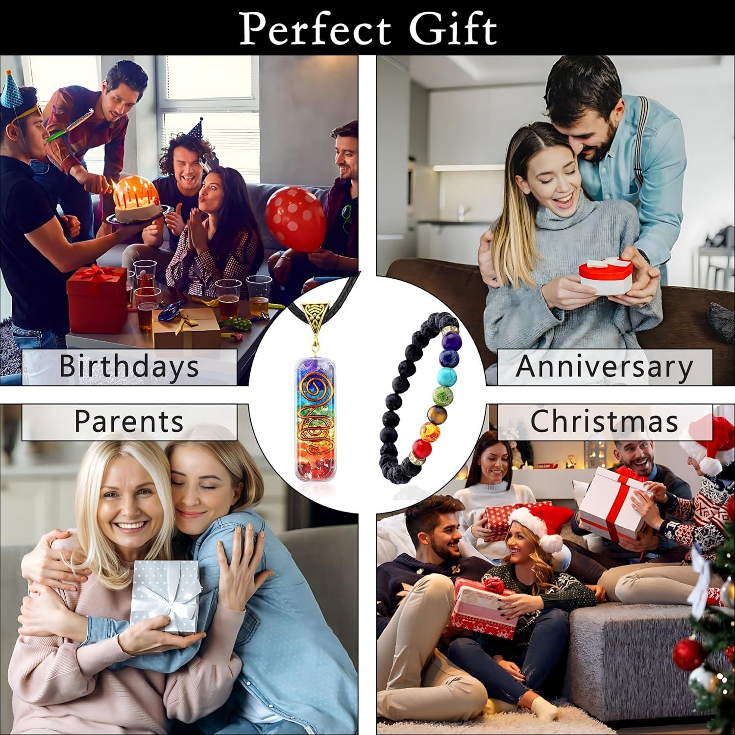 Conjunto de Collar y Pulsera de 7 Chakras Zenfulstone