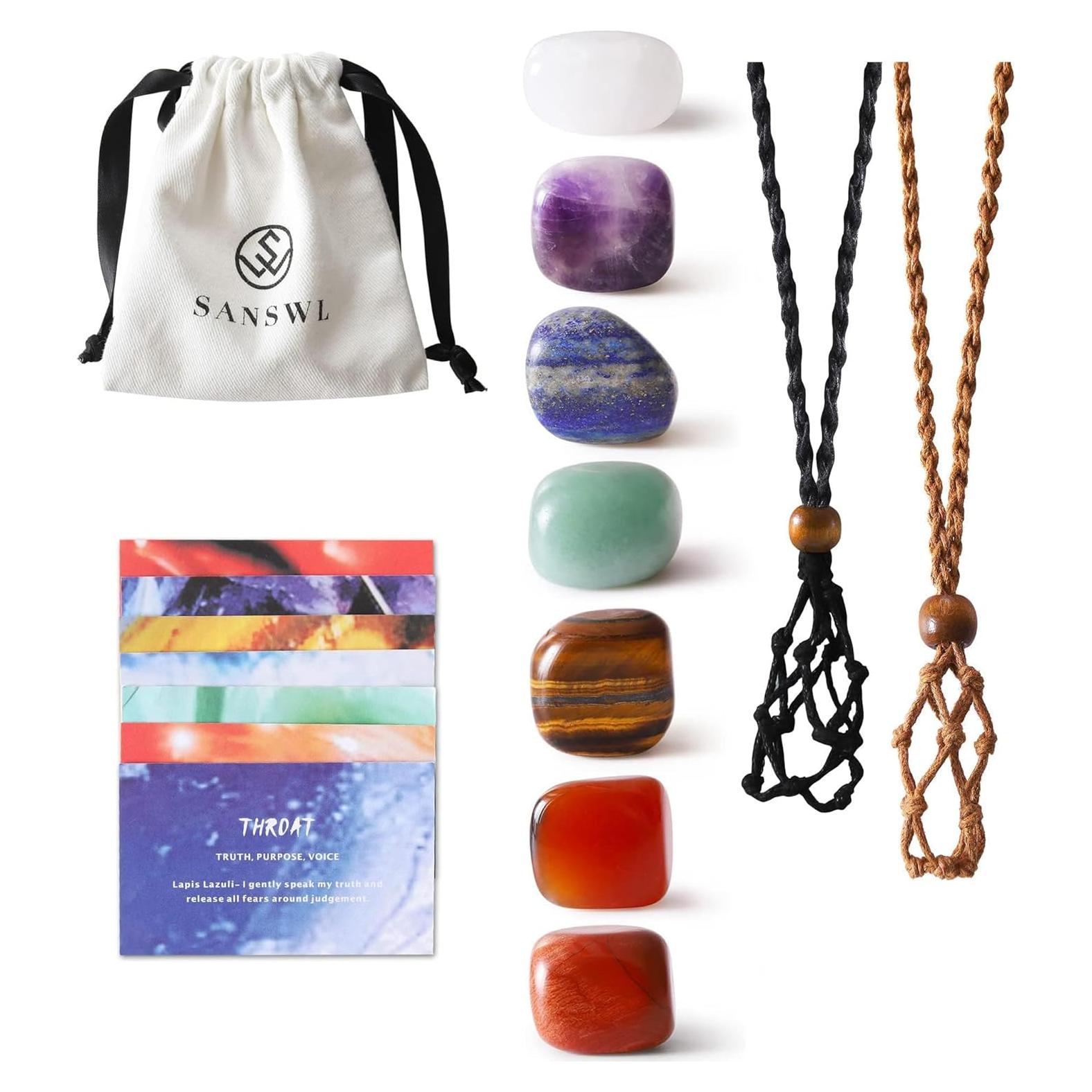 Collar de Cristales de Chakra SANSWL - Joyería Espiritual 7 Chakras