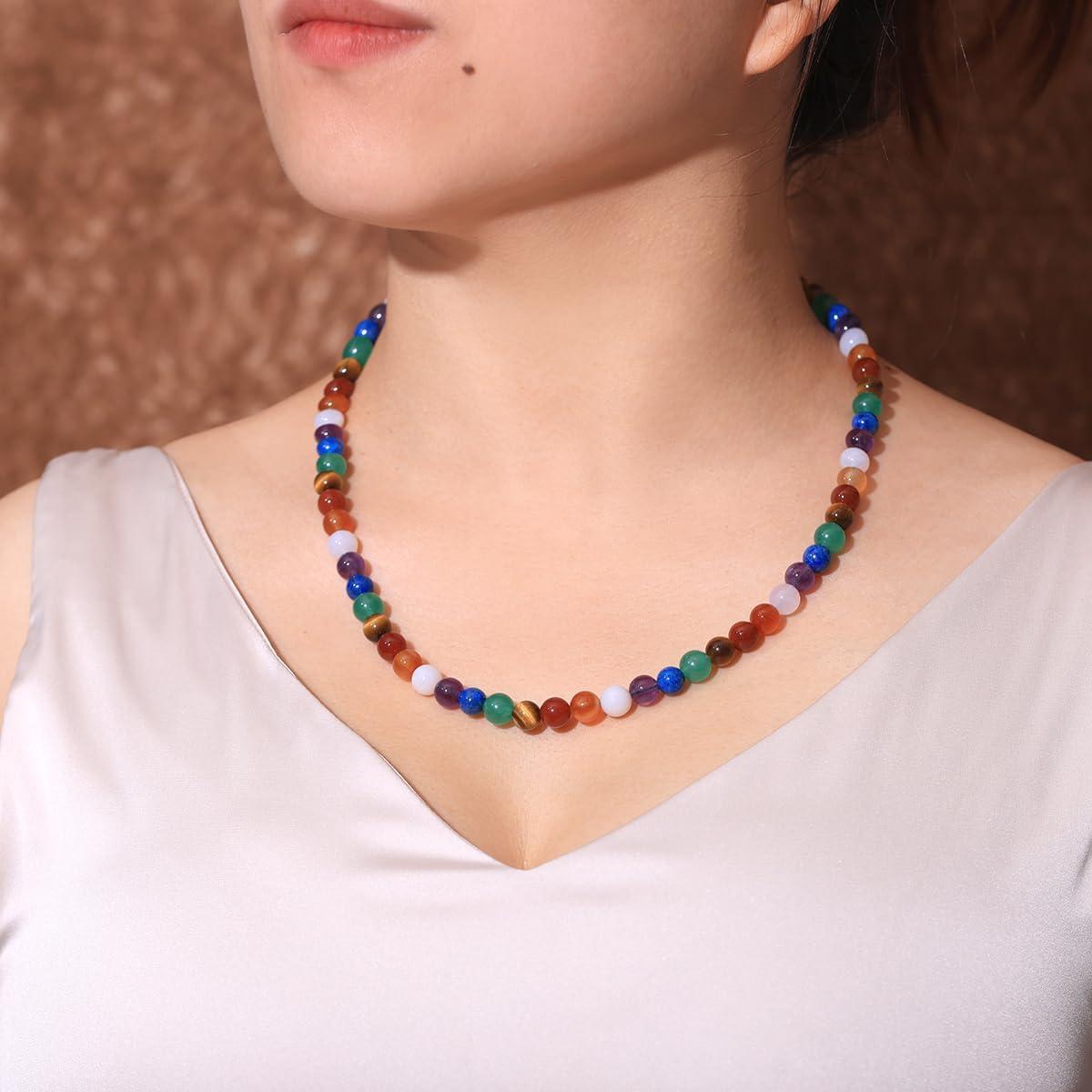 Collar de 7 Chakras Jewever 55cm Cristales 8mm Unisex