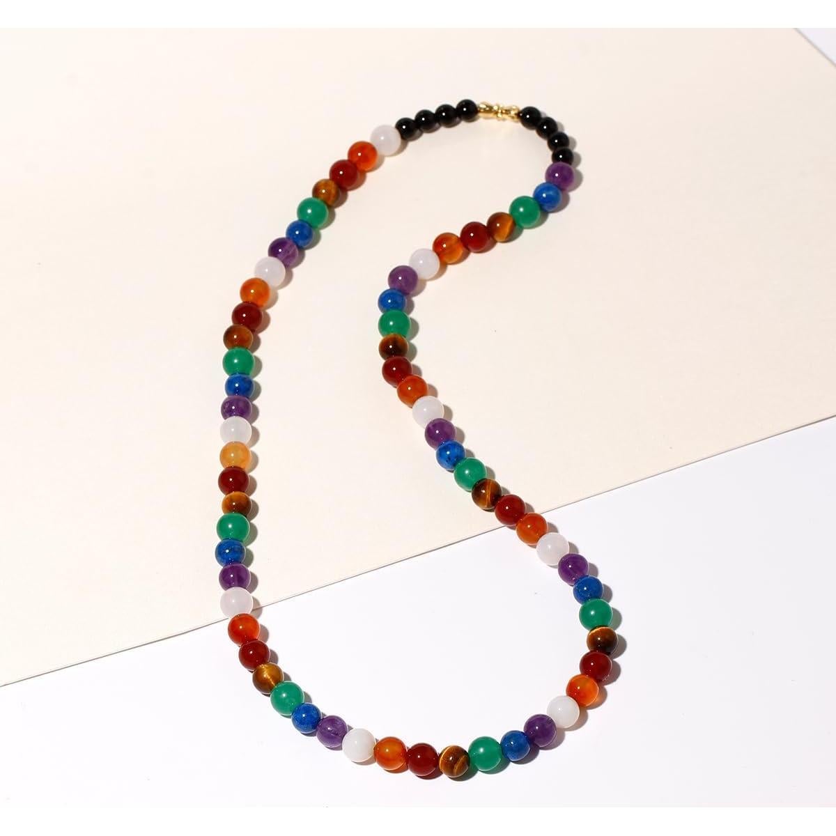 Collar de 7 Chakras Jewever 55cm Cristales 8mm Unisex