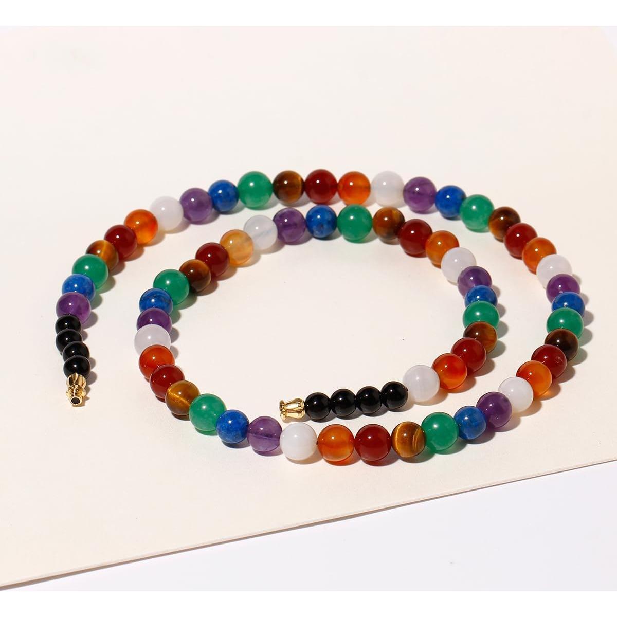 Collar de 7 Chakras Jewever 55cm Cristales 8mm Unisex
