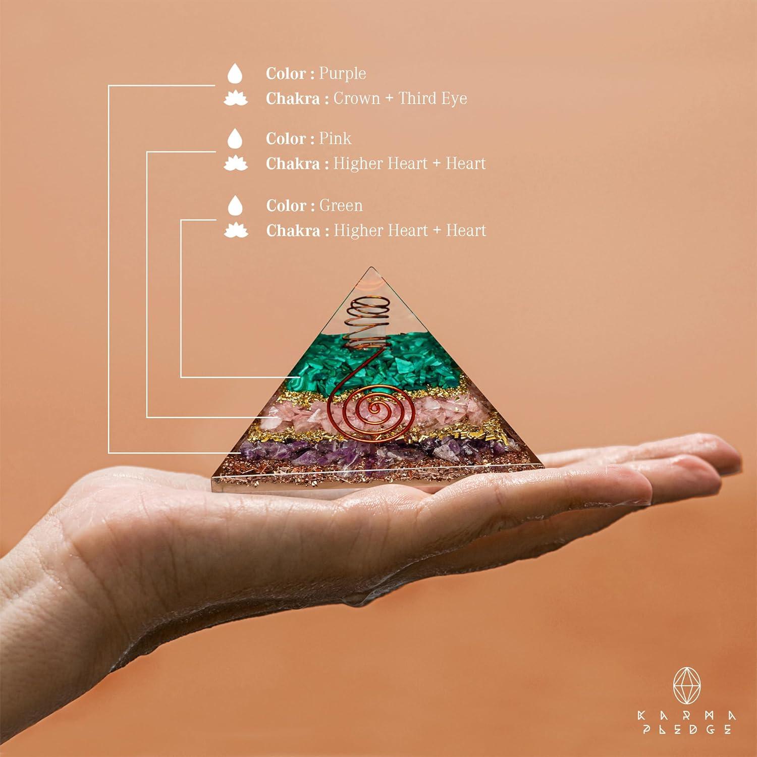 Pirámide de Cristal de Sanación Karma Pledge 7.5cm