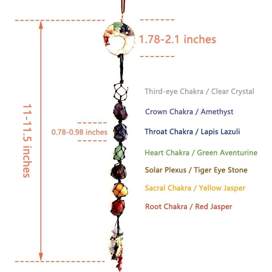 Árbol de la Vida 7 Piedras Chakra Fmelut 27.9 cm Decoración