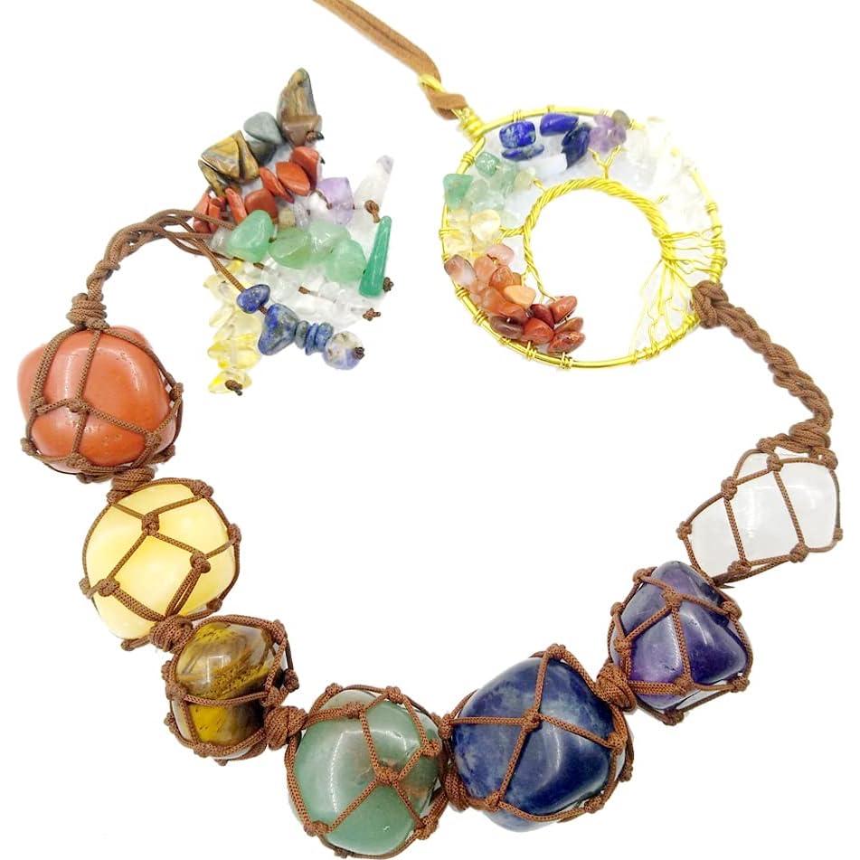 Árbol de la Vida 7 Piedras Chakra Fmelut 27.9 cm Decoración