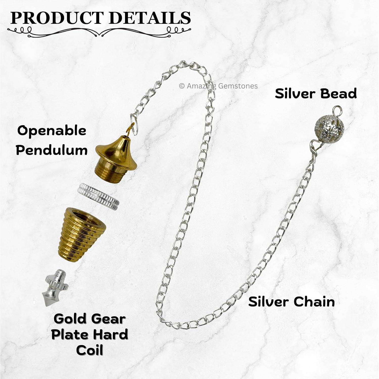 Péndulo de Metal Sanador Amazing Gemstones - Bobina Dura 5.08cm