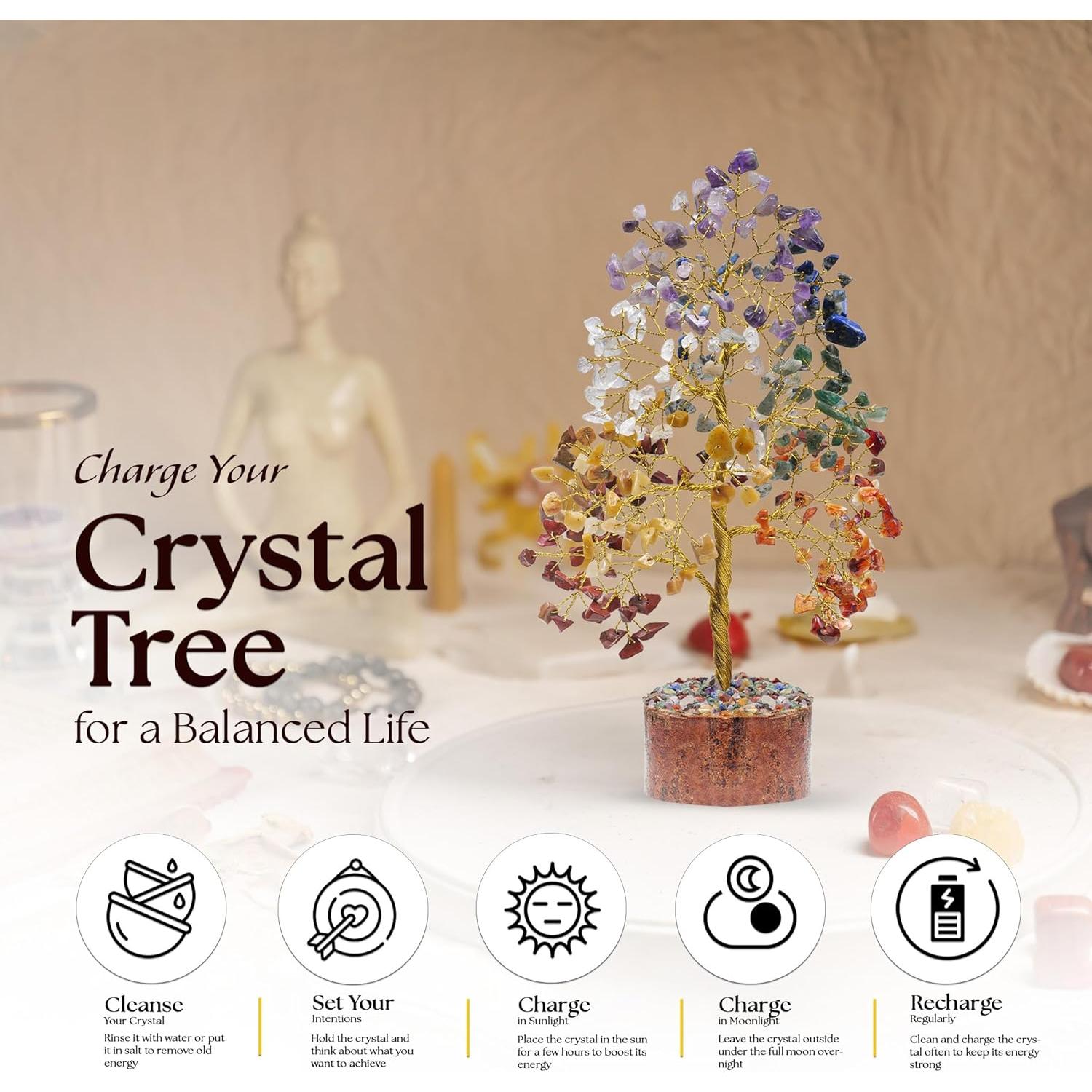 Árbol de la Vida 7 Chakras SUBYATH CRYSTAL 25.4 cm
