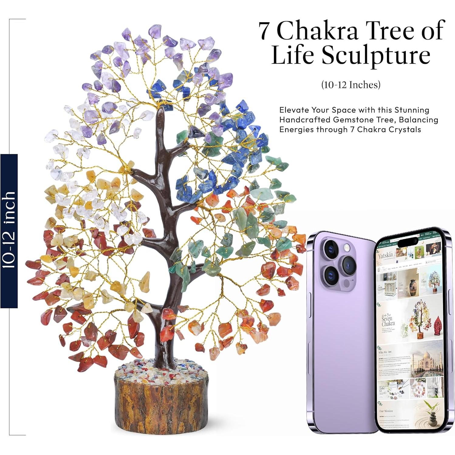 Árbol de Cristales de la Vida YATSKIA 25 cm 7 Chakras