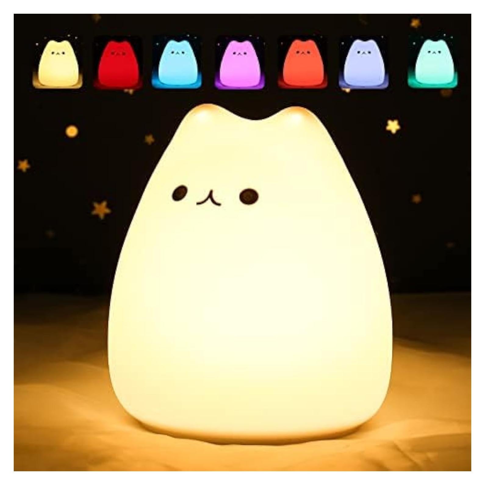 Lámpara Nocturna Gato ZKLiLi, Silicona Portátil 10 cm