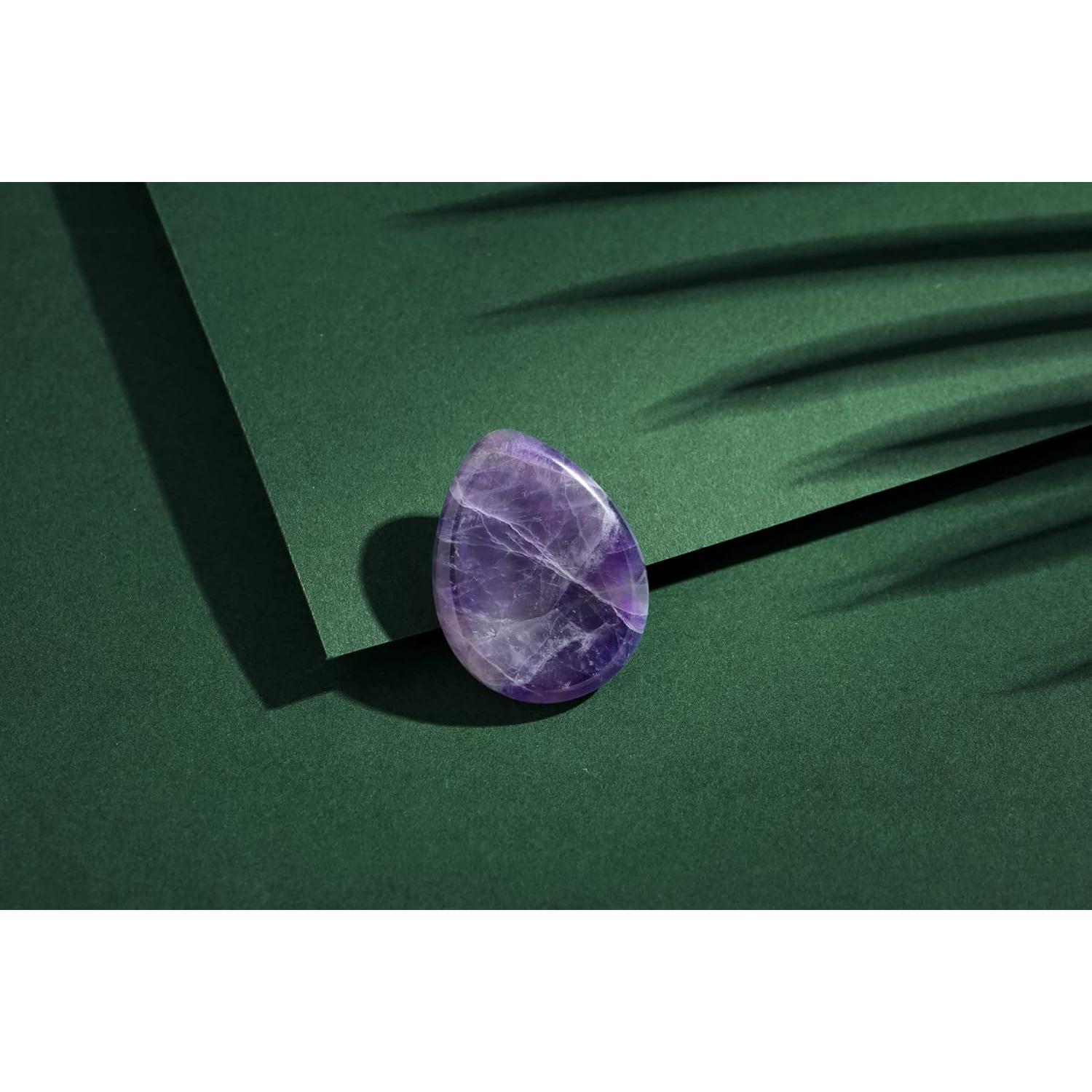 Conjunto de 2 Piedras de Preocupación Amatista y Ojo de Tigre