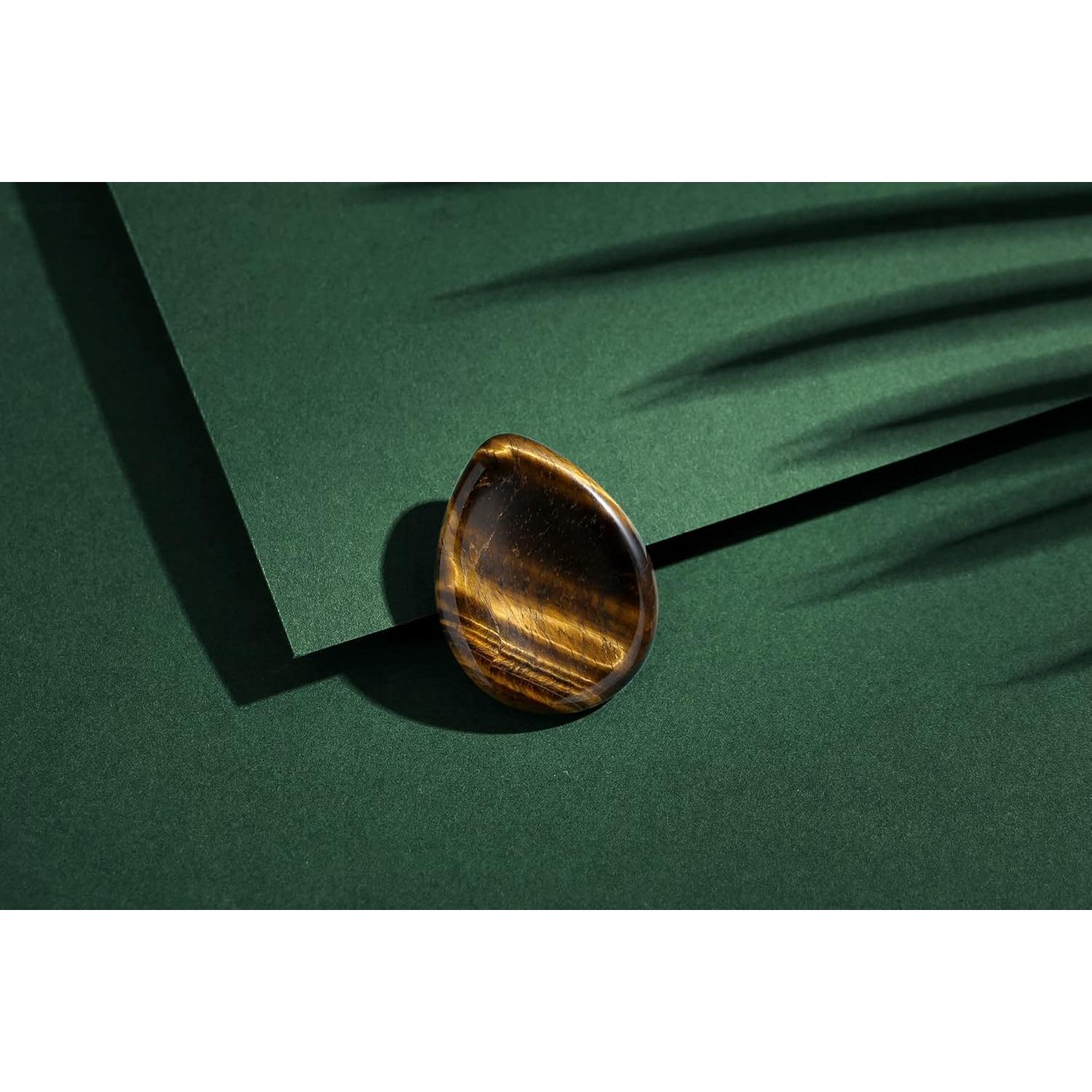 Conjunto de 2 Piedras de Preocupación Amatista y Ojo de Tigre