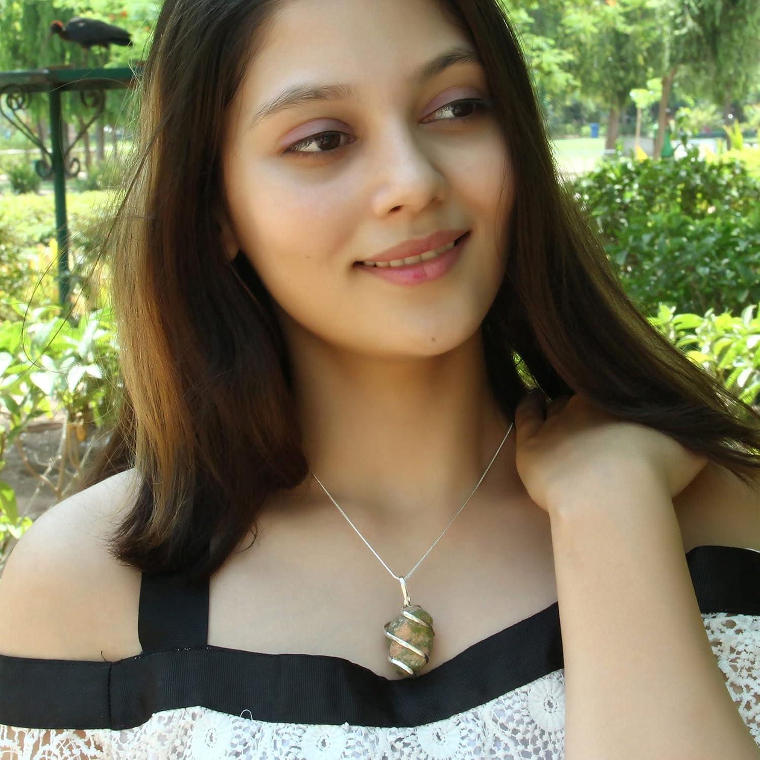 Collar de Jaspe Unakite AYANA - Joyería Hecha a Mano 45.72 cm