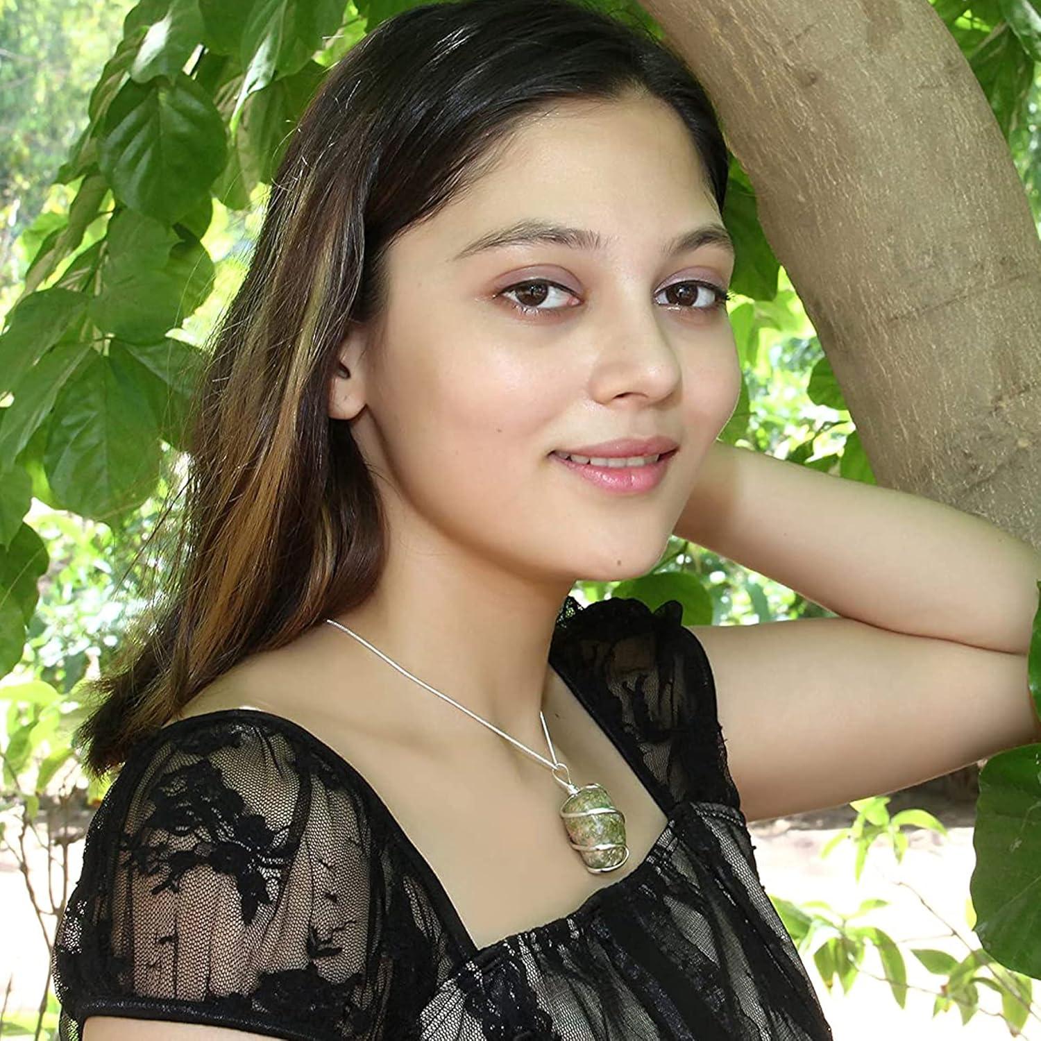 Collar de Jaspe Unakite AYANA - Joyería Hecha a Mano 45.72 cm