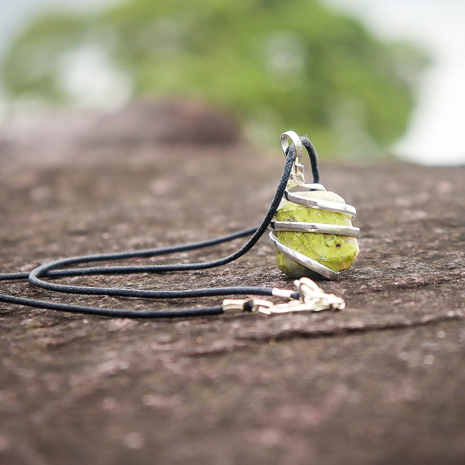 Collar de Jaspe Unakite AYANA - Joyería Hecha a Mano 45.72 cm