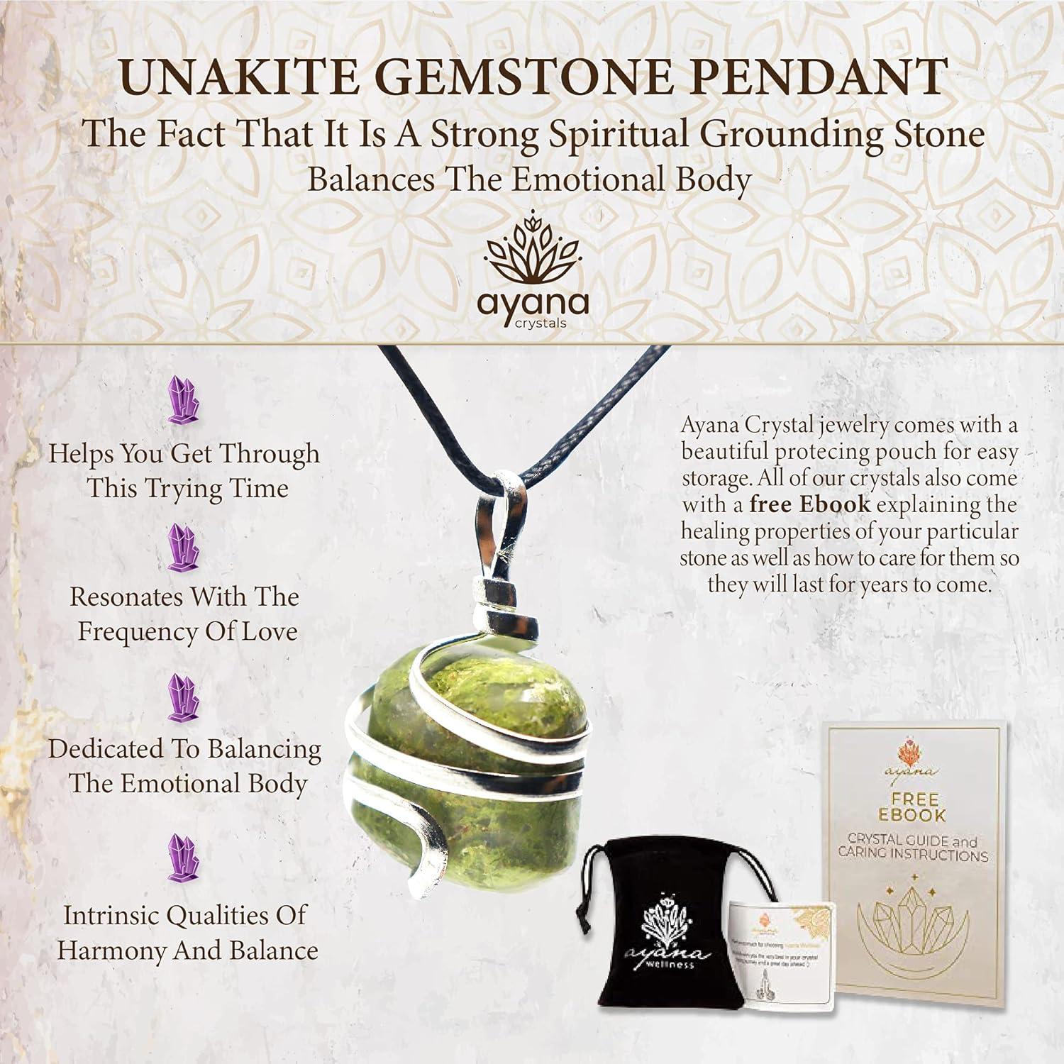 Collar de Jaspe Unakite AYANA - Joyería Hecha a Mano 45.72 cm