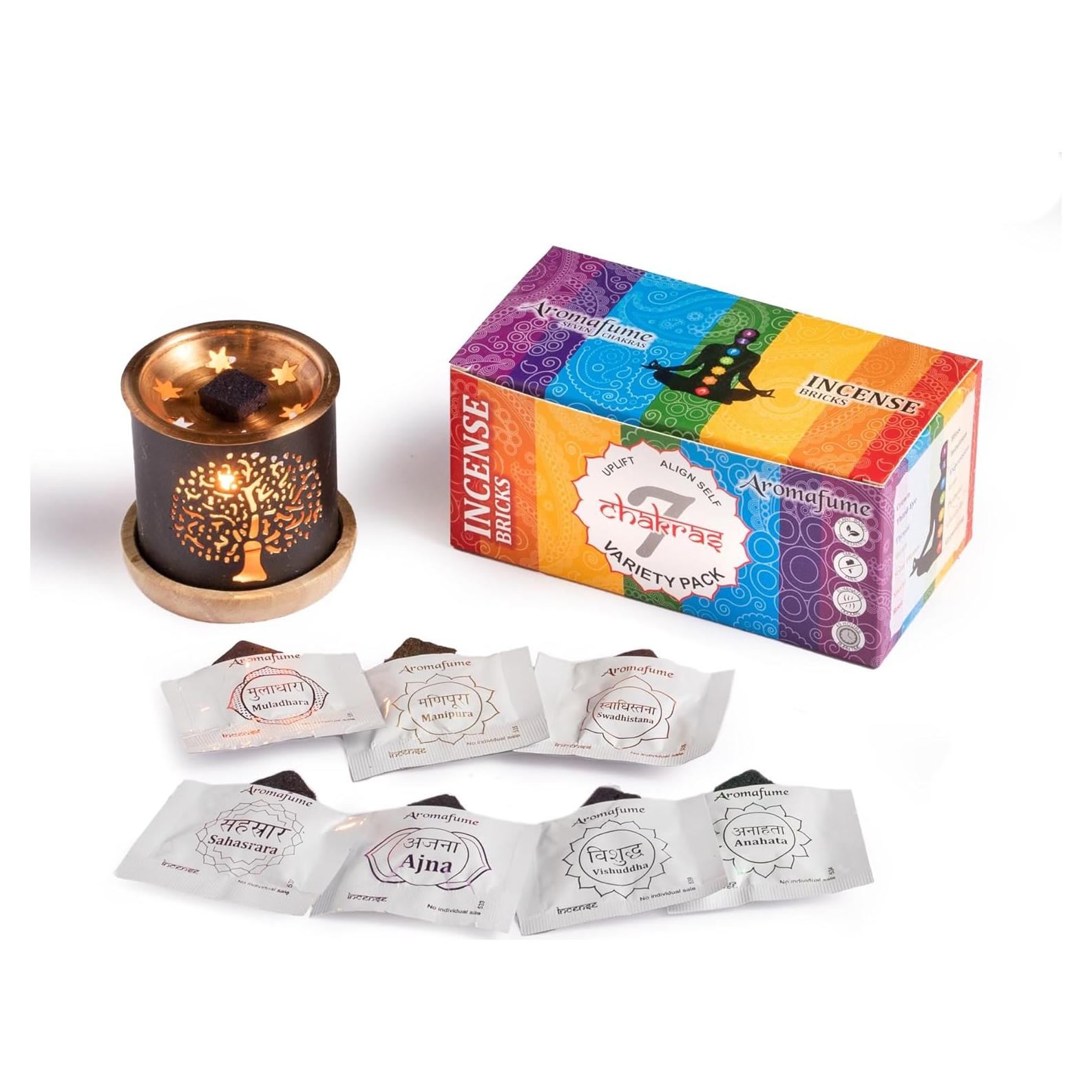 Caja de Incienso Chakra Aromafume con Quemador Árbol de la Vida