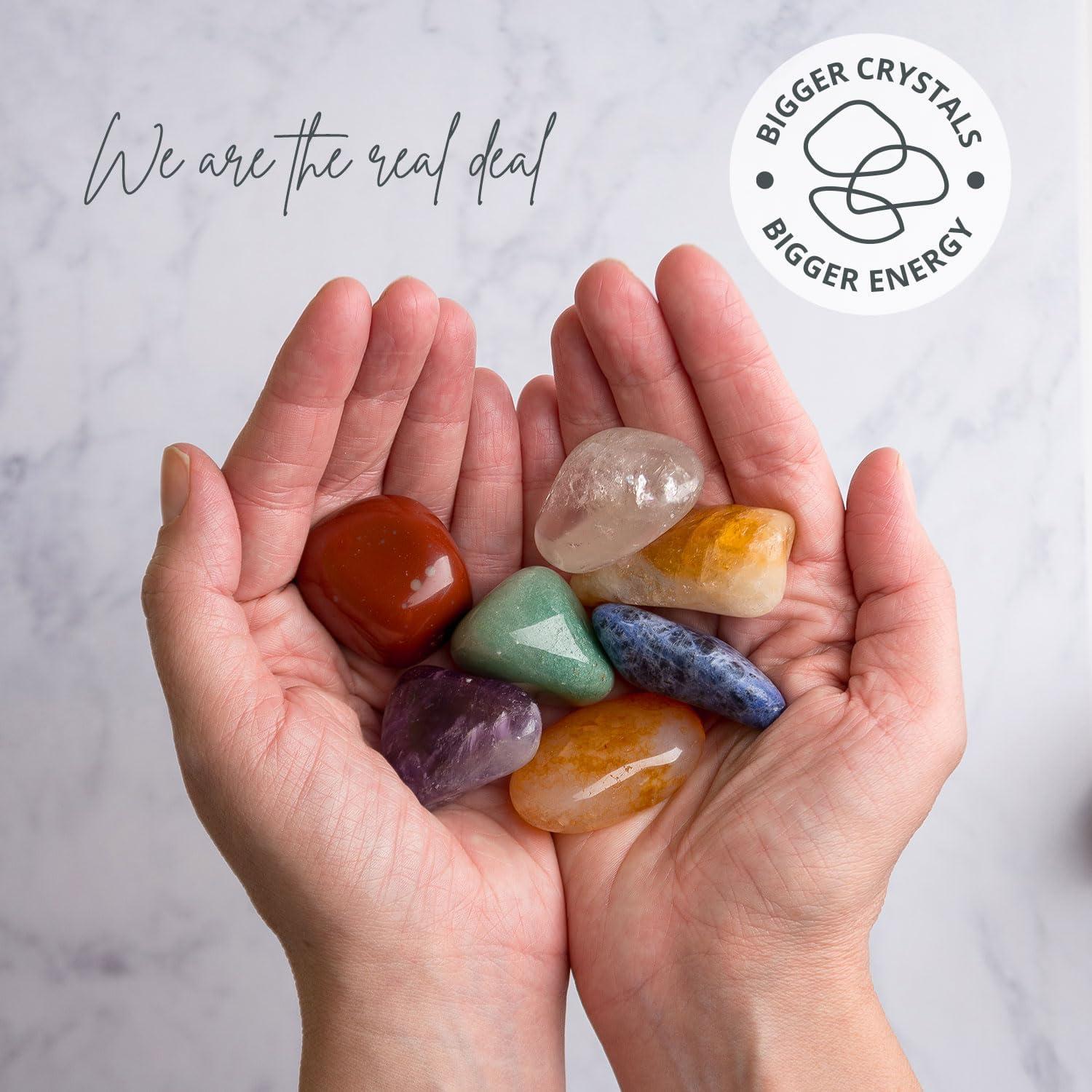 Set de Cristales Sanadores 7 Chakras XL SAMSARI - 9 Piezas