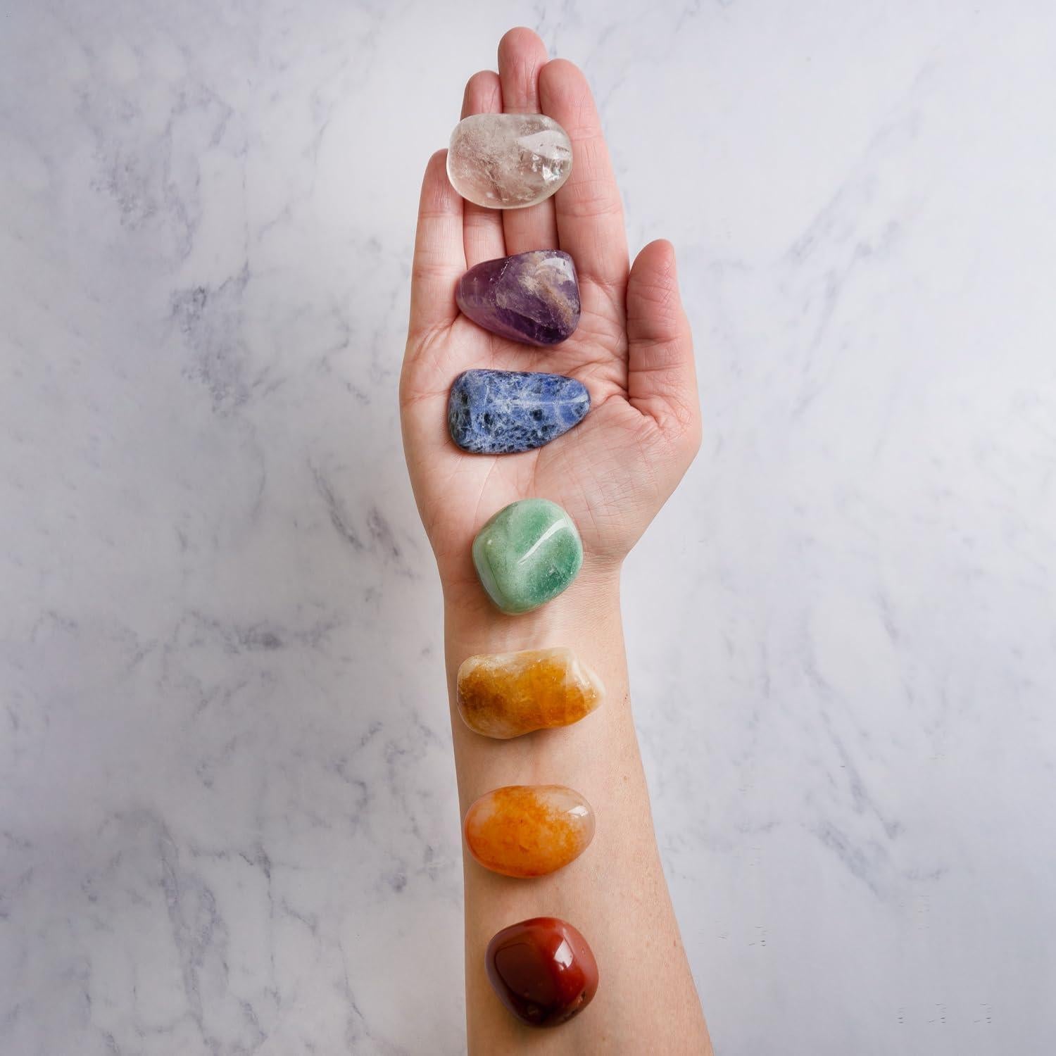 Set de Cristales Sanadores 7 Chakras XL SAMSARI - 9 Piezas