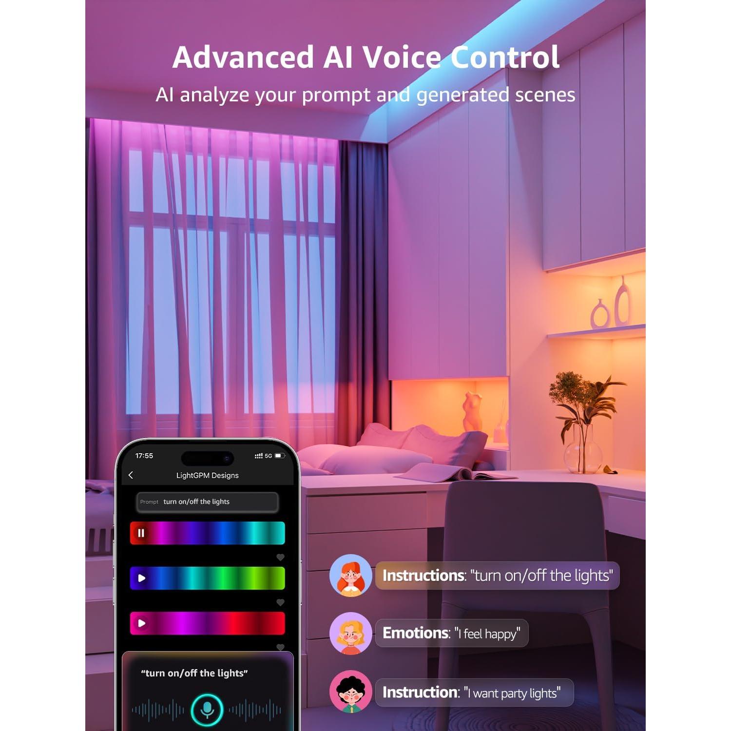 Tira LED Inteligente Lepro SE1 AI 5m RGB Control APP