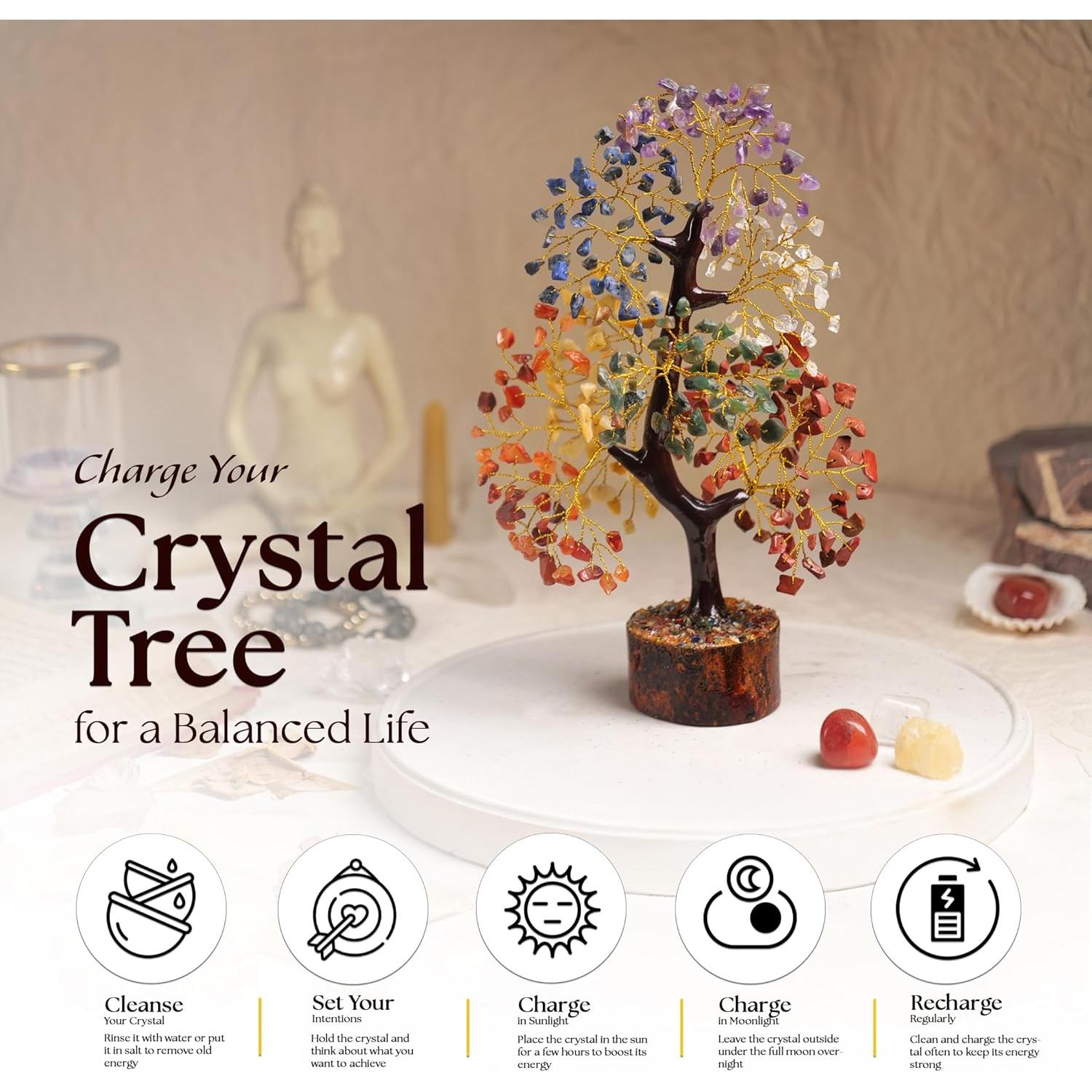 Árbol de la Vida 7 Chakras SUBYATH 25 cm Cristales Sanadores
