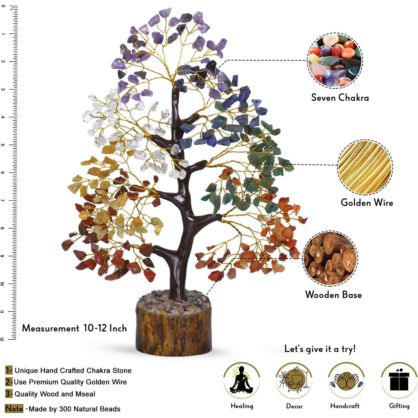 Árbol de Vida de Siete Chakras NARIBABU - Cristales Feng Shui 27.9 cm
