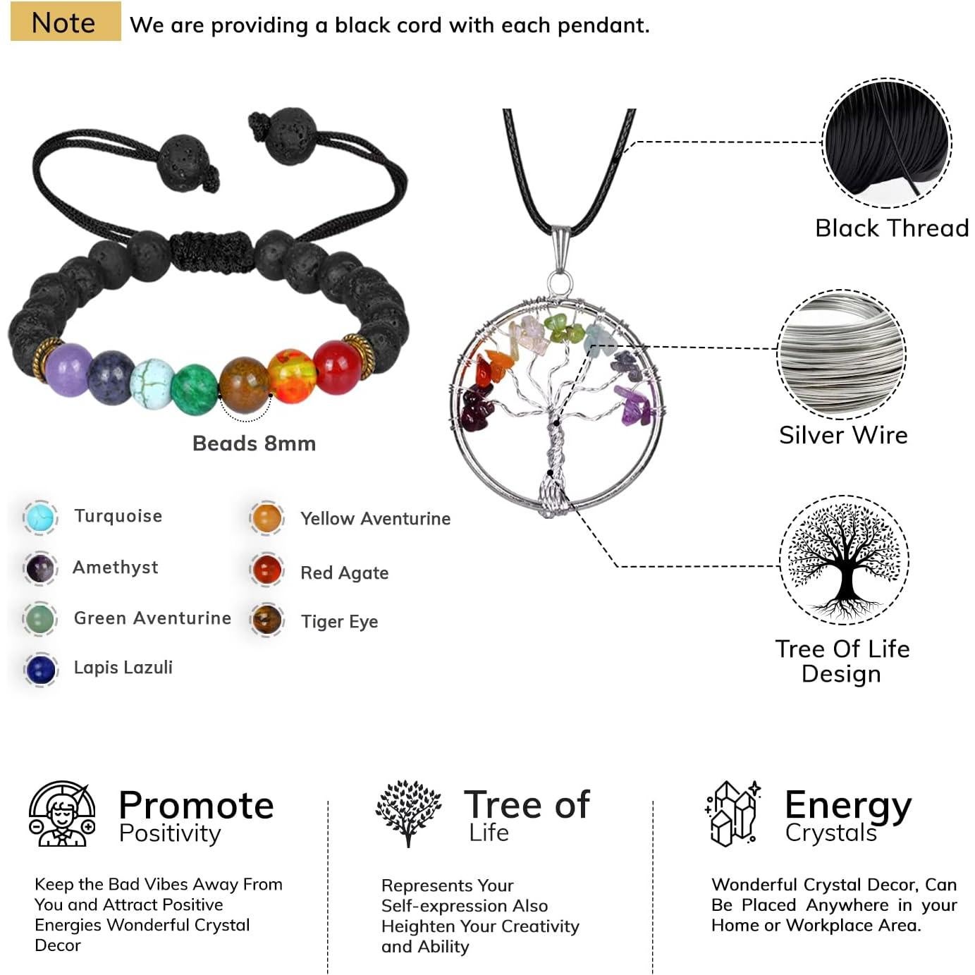 Árbol de Vida de Siete Chakras NARIBABU - Cristales Feng Shui 27.9 cm