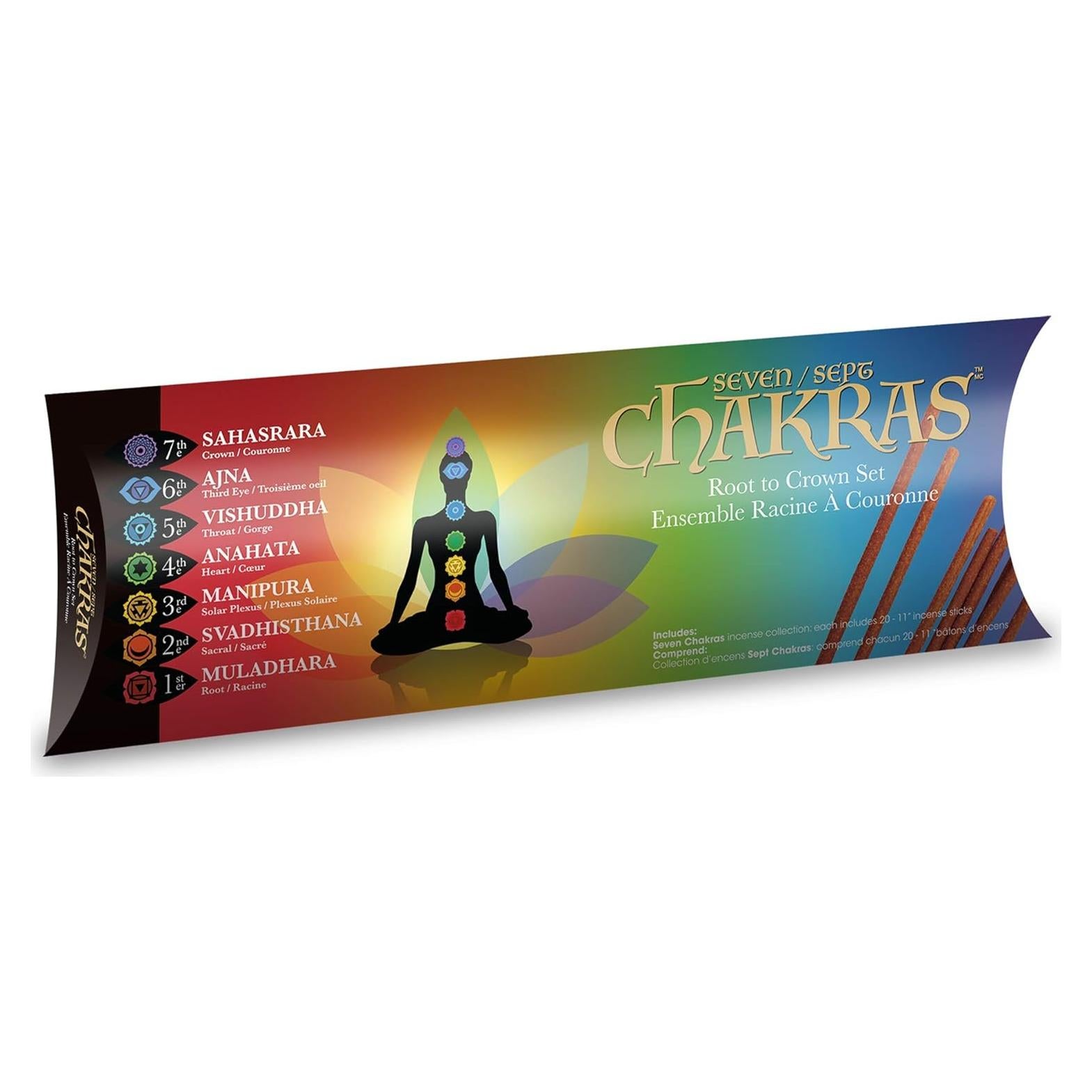 Conjunto de 140 Varitas de Incienso Natural Chakras - 100% Natural