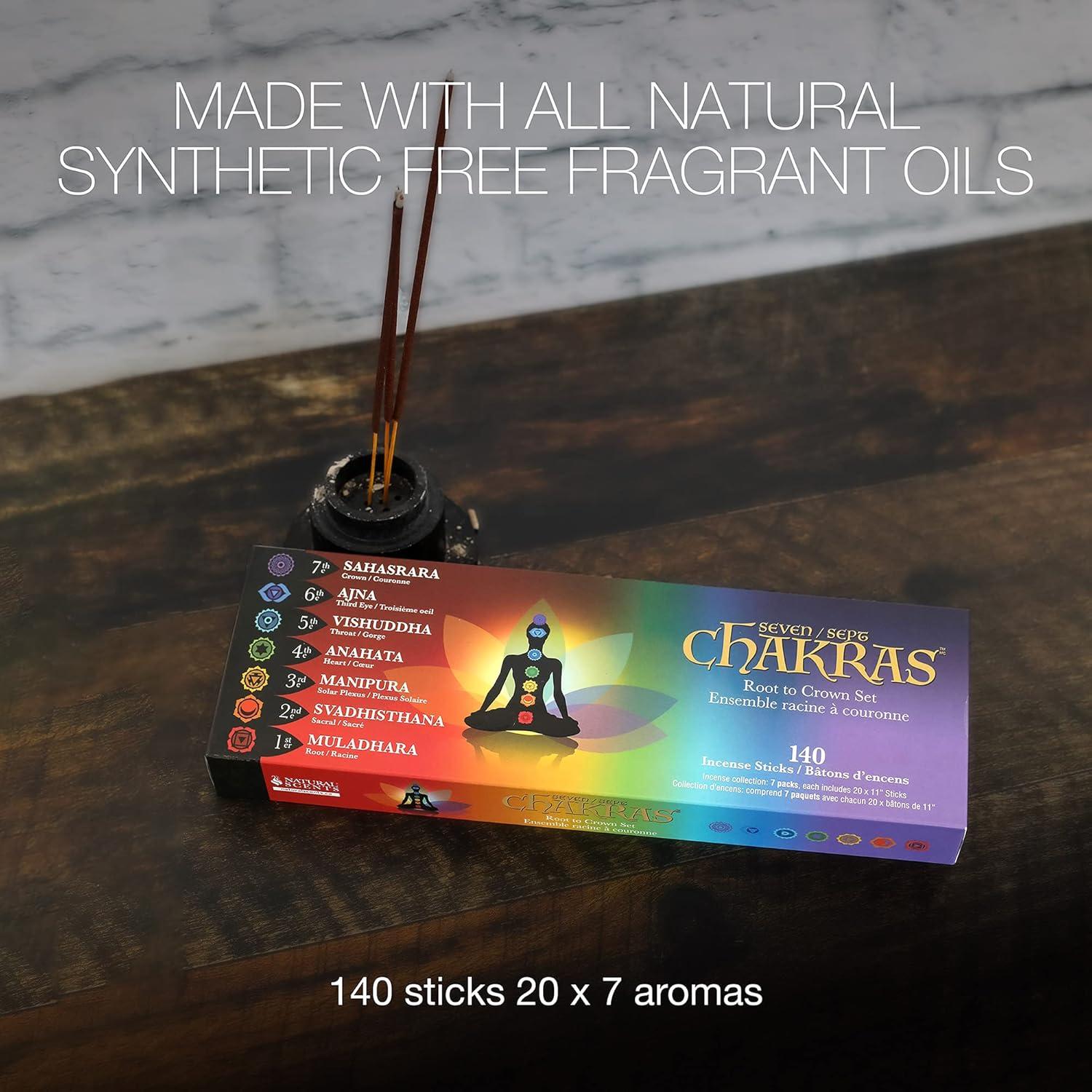 Conjunto de 140 Varitas de Incienso Natural Chakras - 100% Natural