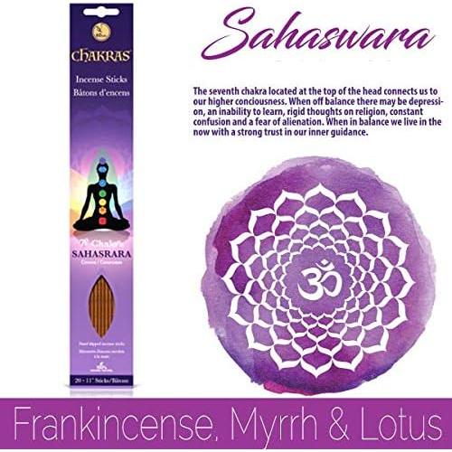 Conjunto de 140 Varitas de Incienso Natural Chakras - 100% Natural