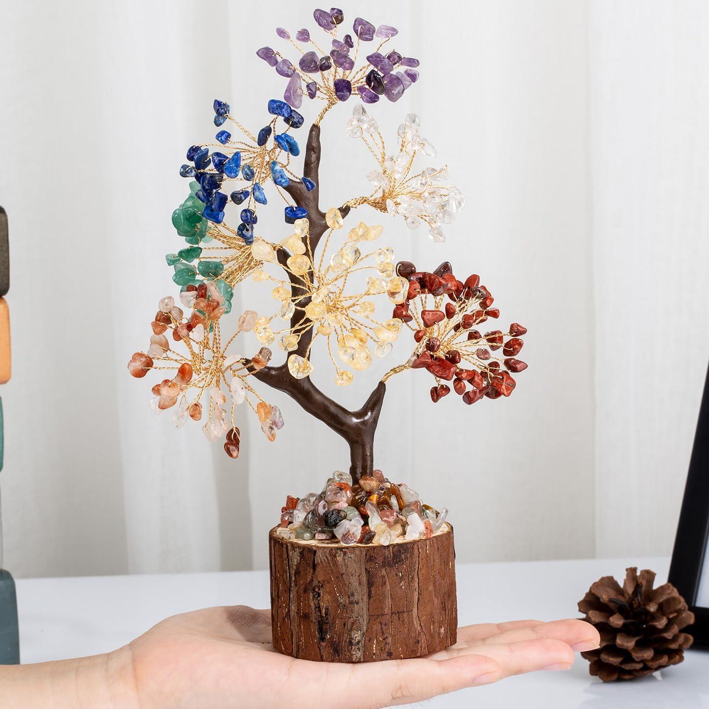 Árbol de Cristal de 7 Chakras DUQGUHO 20-23 cm Decoración