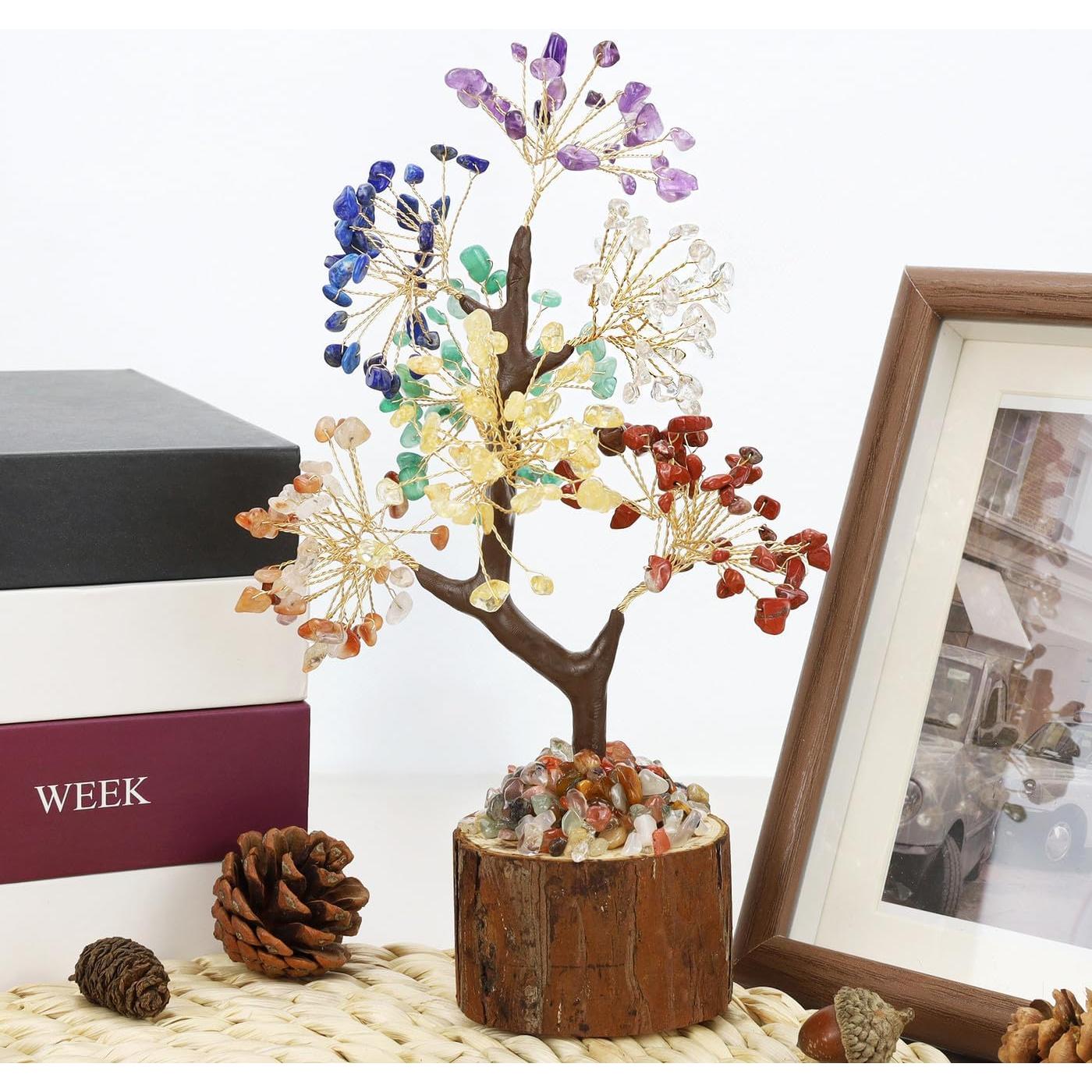 Árbol de Cristal de 7 Chakras DUQGUHO 20-23 cm Decoración