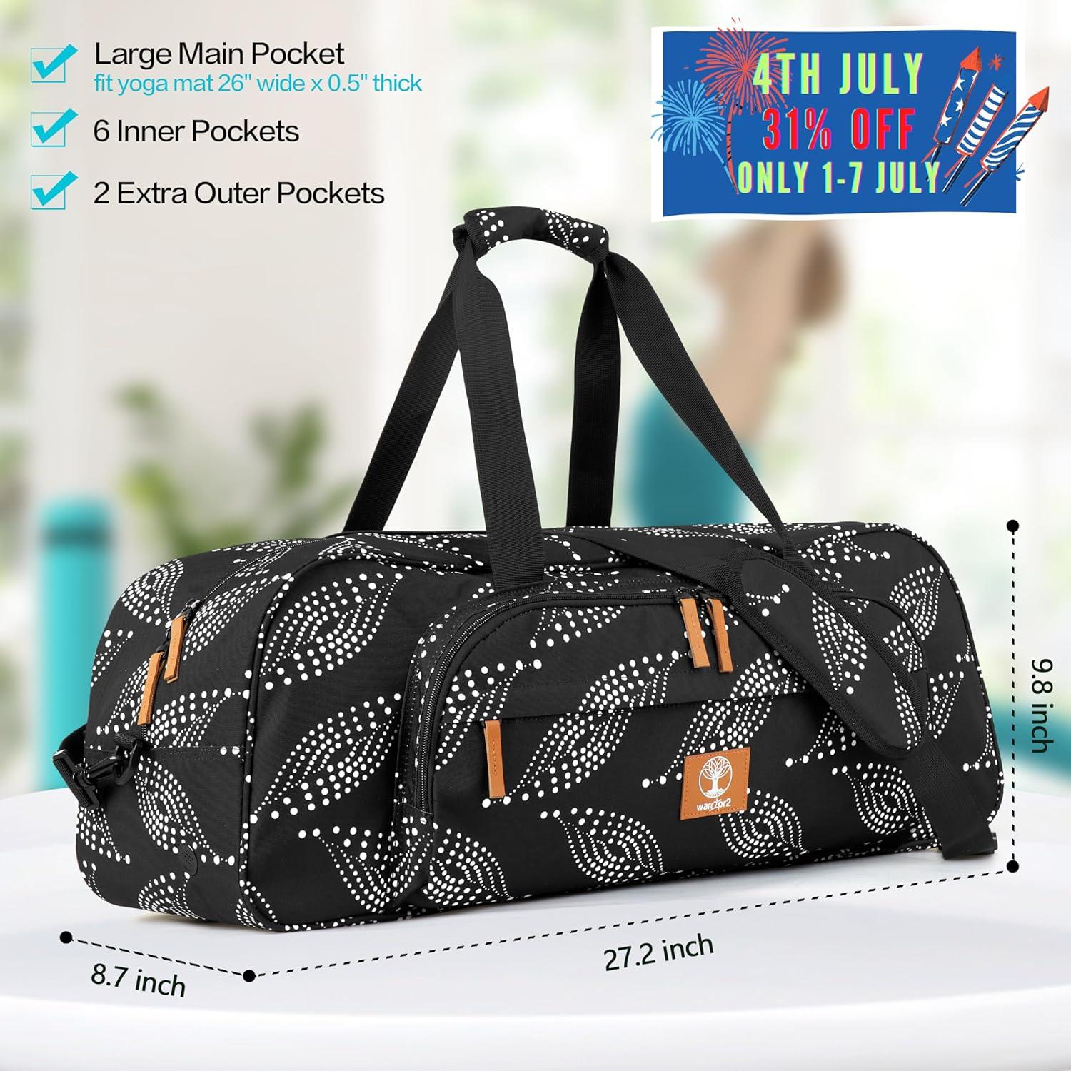 Bolsa de Yoga Warrior2 M2 con 8 Bolsillos y Correa Desmontable