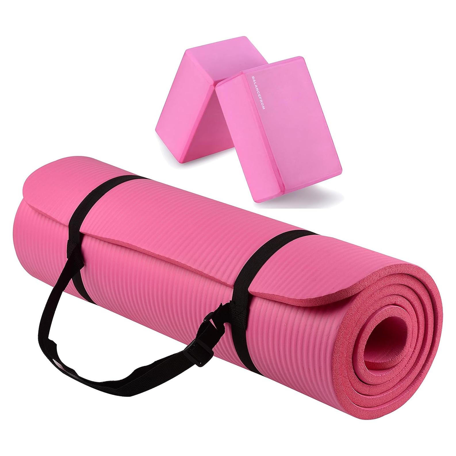Alfombrilla de Yoga Fitvids Rosa 1.27 cm Antideslizante