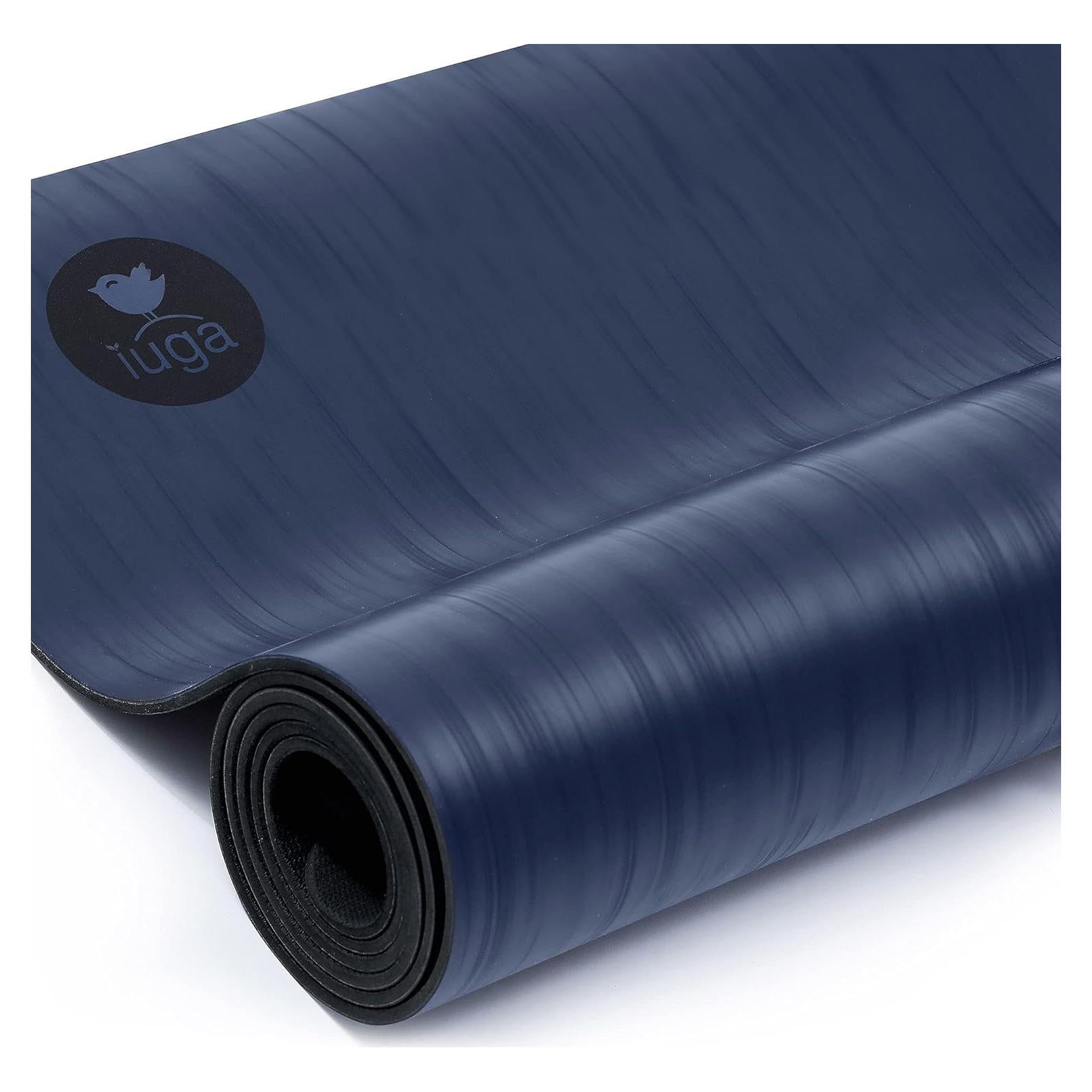 Mat de Yoga Antideslizante IUGA Azul Oscuro 193x66 cm Ecológica
