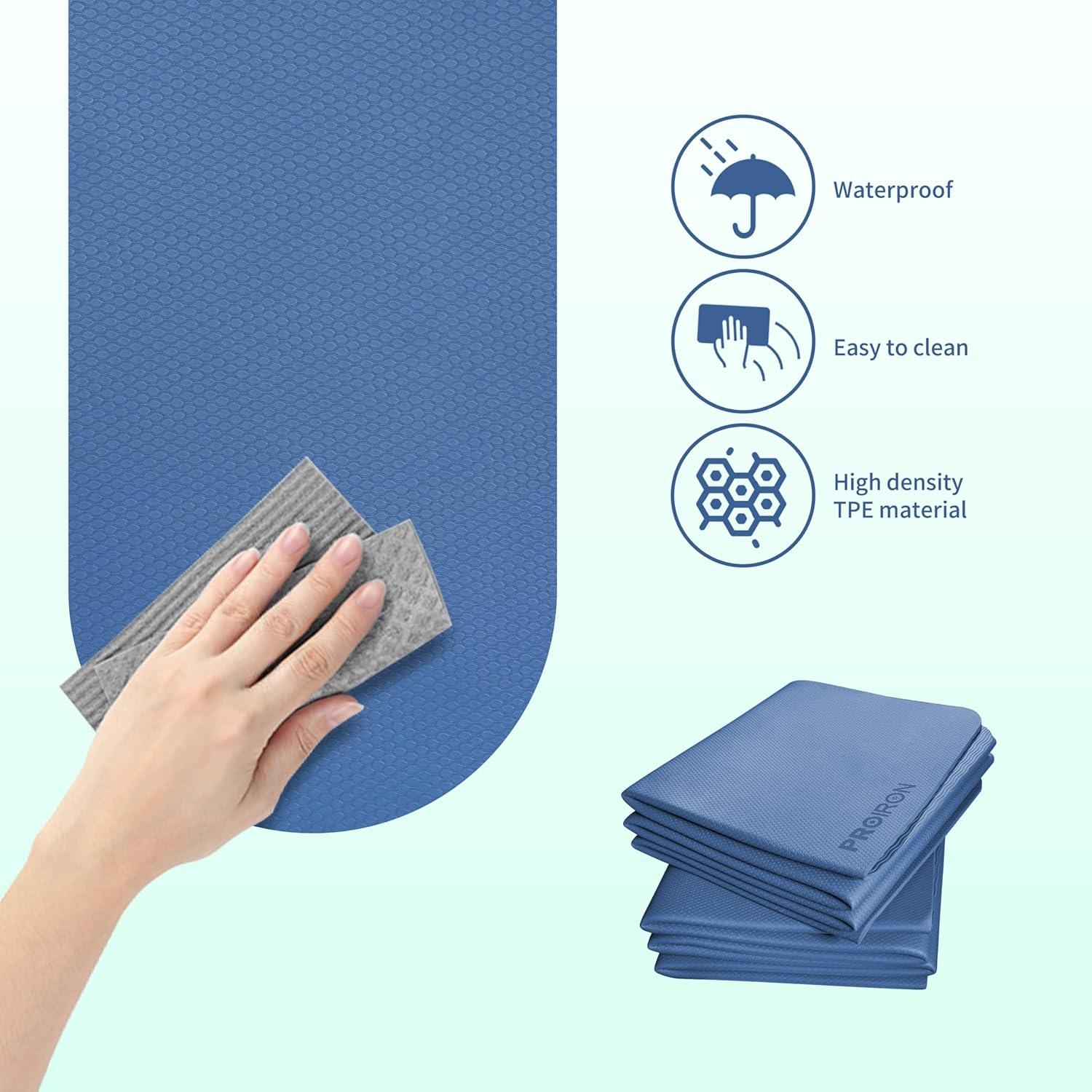 Mat de Yoga Plegable PROIRON 6mm Antideslizante Azul