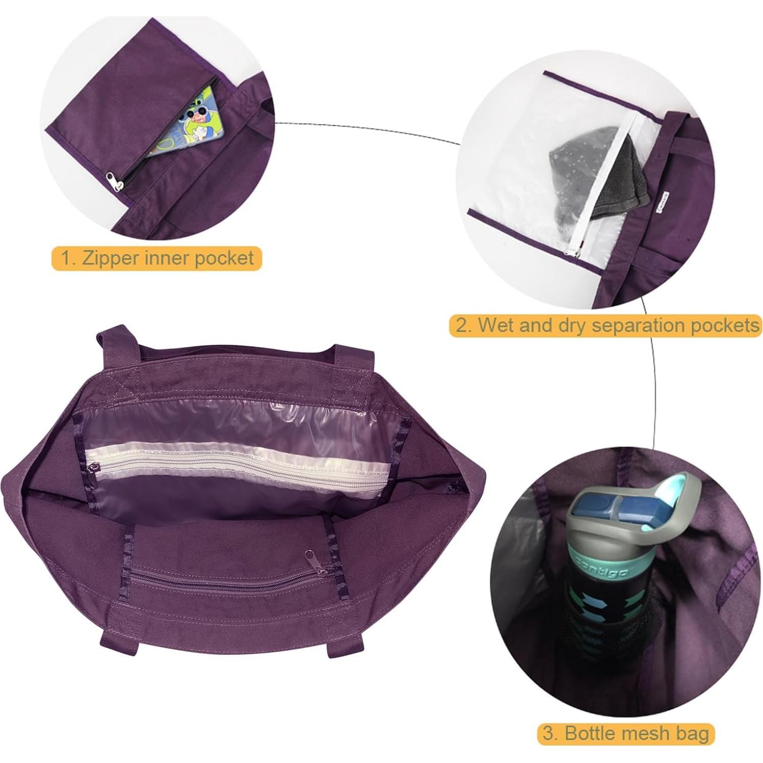 Bolsa de Yoga Cwokarb Lona Púrpura 49.5x12.4x36.1cm