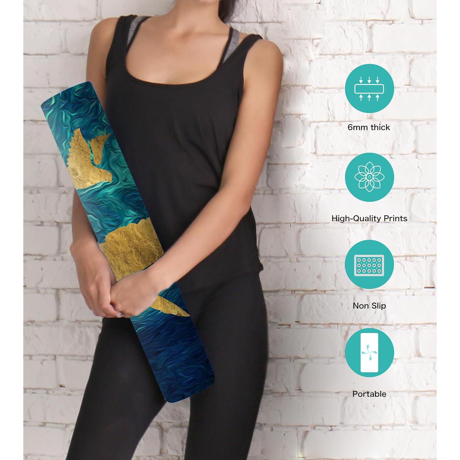 Alfombrilla de Yoga Antideslizante Knsbk 183x61cm 6mm Verde