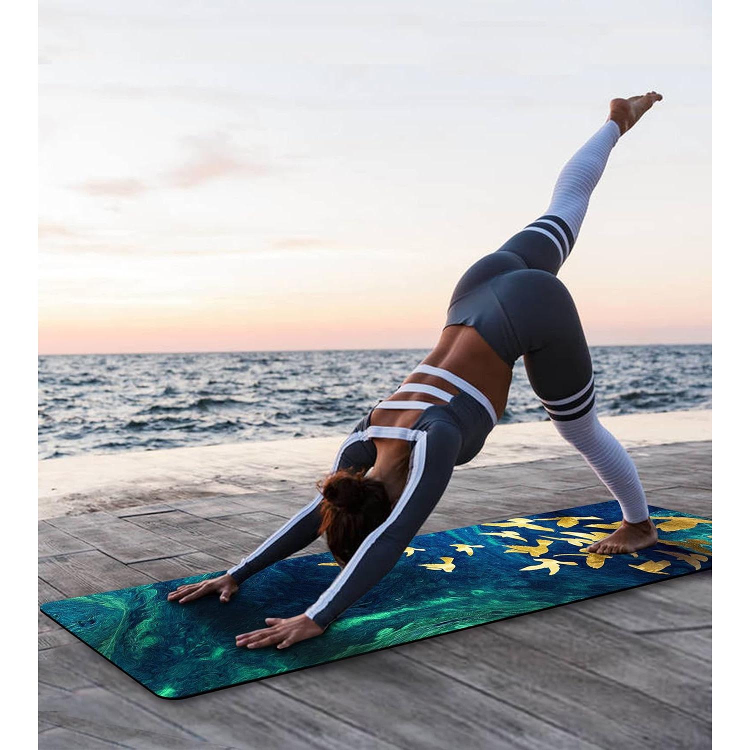 Alfombrilla de Yoga Antideslizante Knsbk 183x61cm 6mm Verde