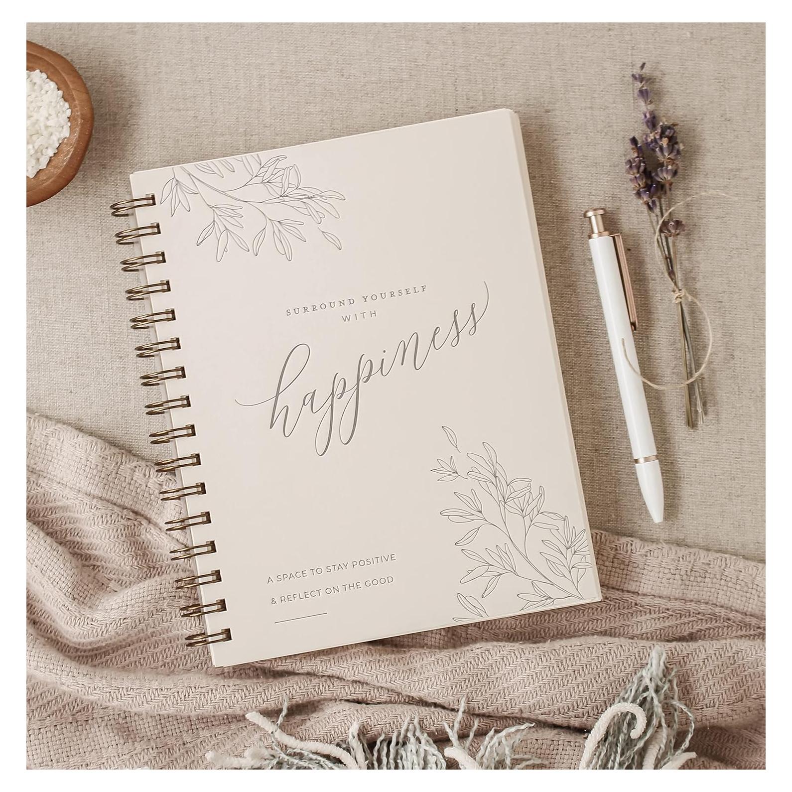 Diario Guiado de Felicidad Jen Simpson 12.7x20.3cm Chai Latte