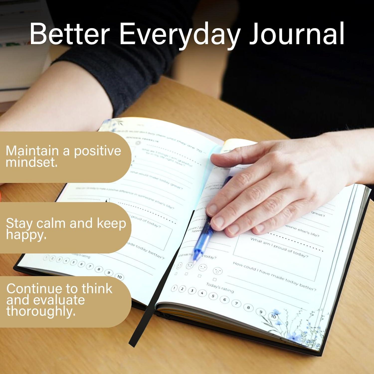 Diario de Gratitud Carta Lusso Negro - Escritura Reflexiva Guiada