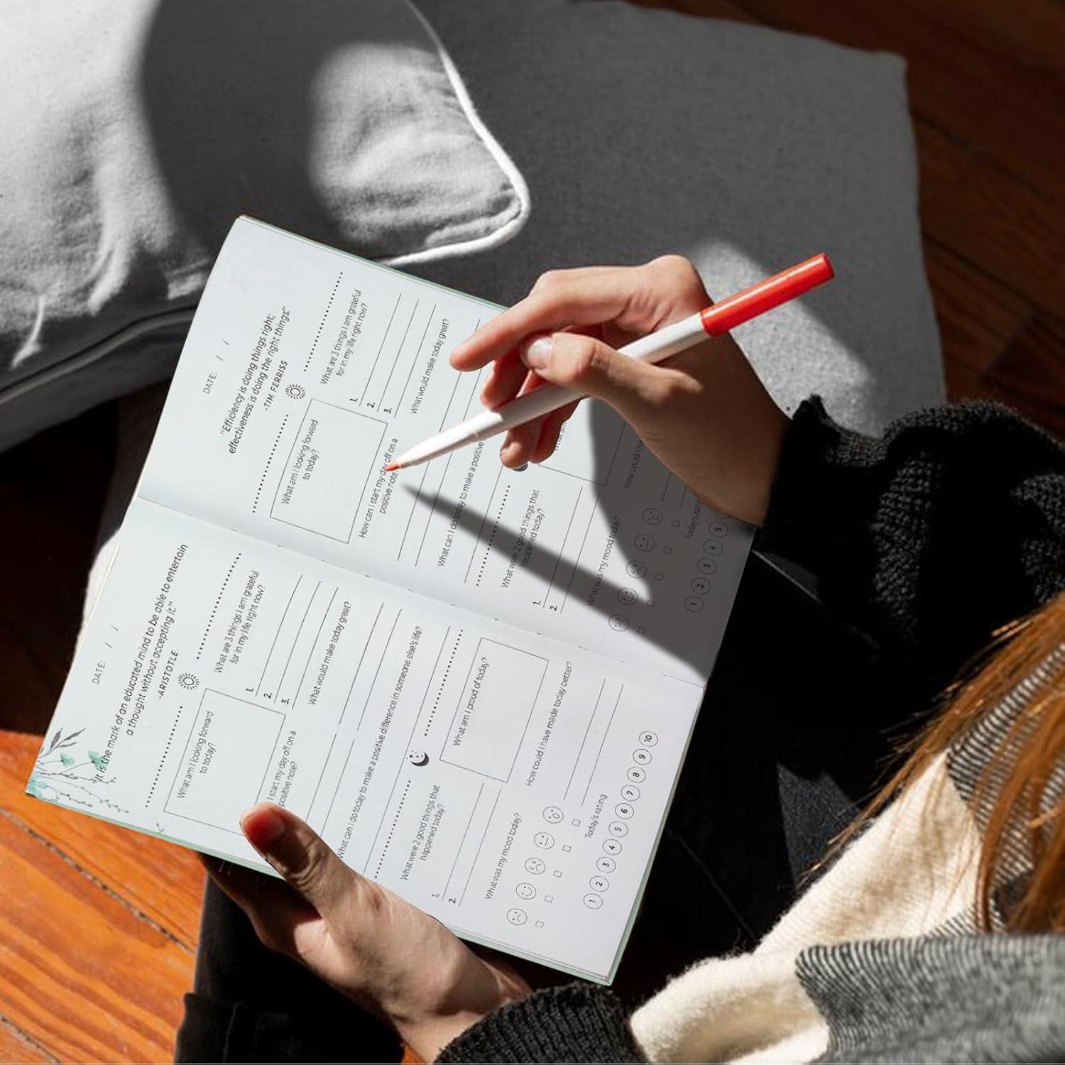 Diario de Gratitud Carta Lusso Negro - Escritura Reflexiva Guiada