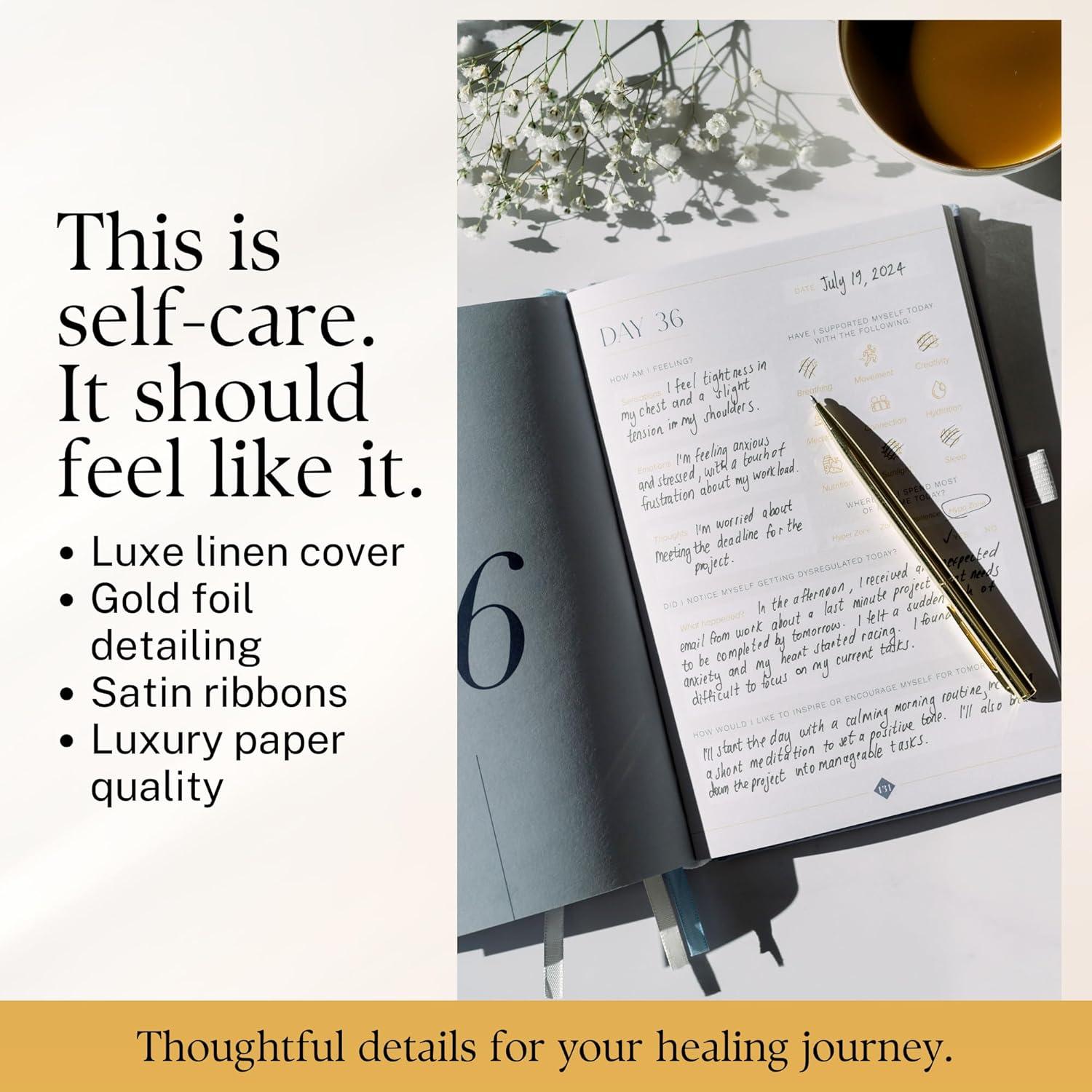 Diario de Salud Mental Brillante Resiliente A5 AzulGris