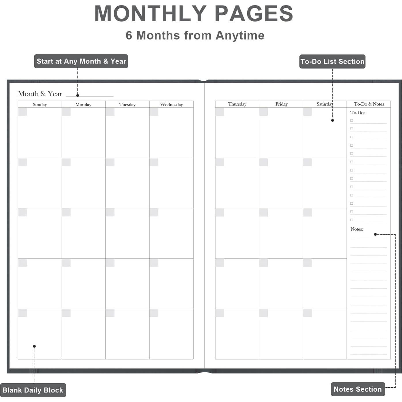 Diario de Autodisciplina Tuun Fuplan - 182 Días, Gris