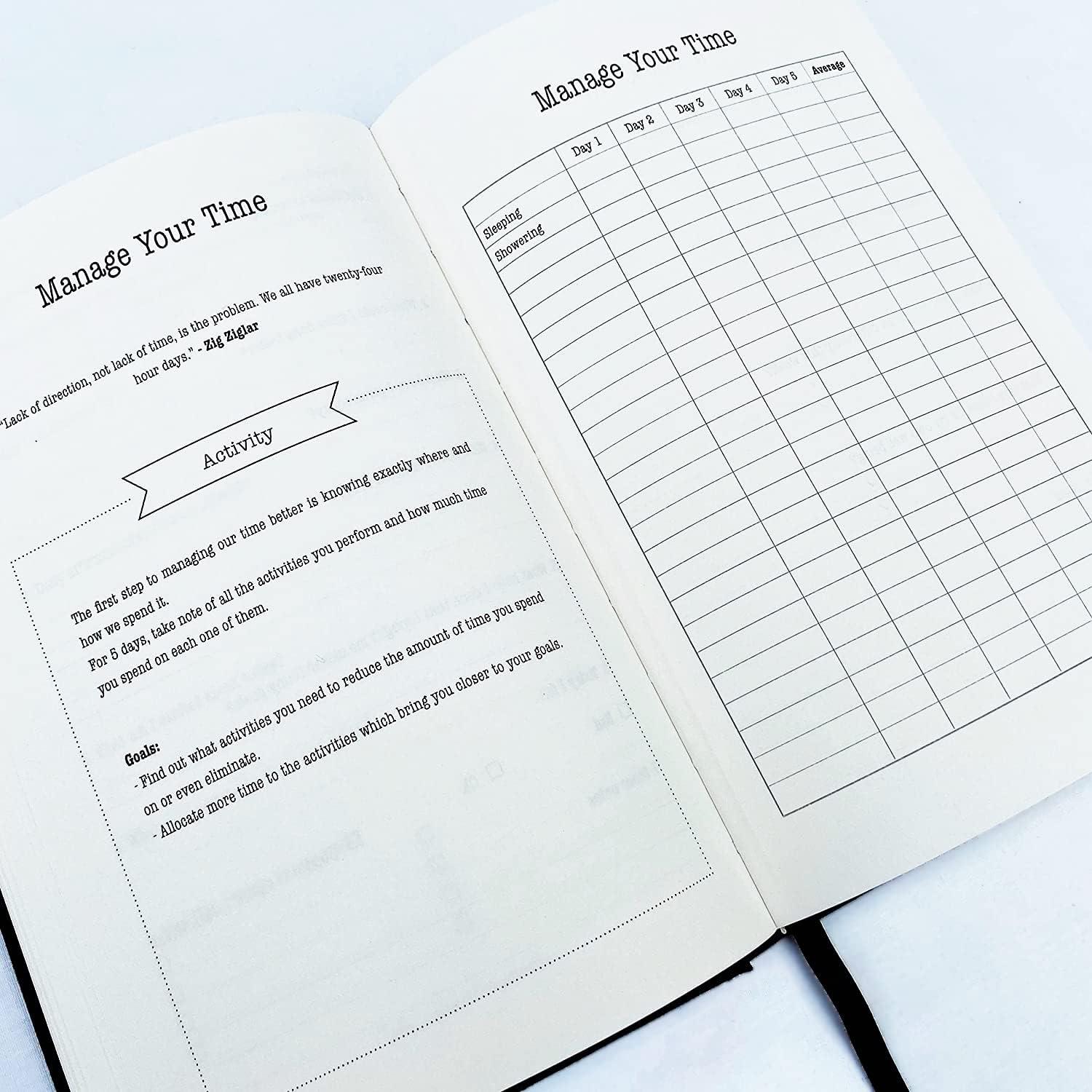 Diario de Gratitud y Planificador A5 Enfoque Diario Negro