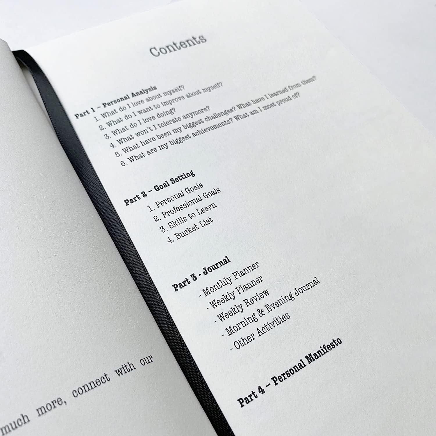 Diario de Gratitud y Planificador A5 Enfoque Diario Negro