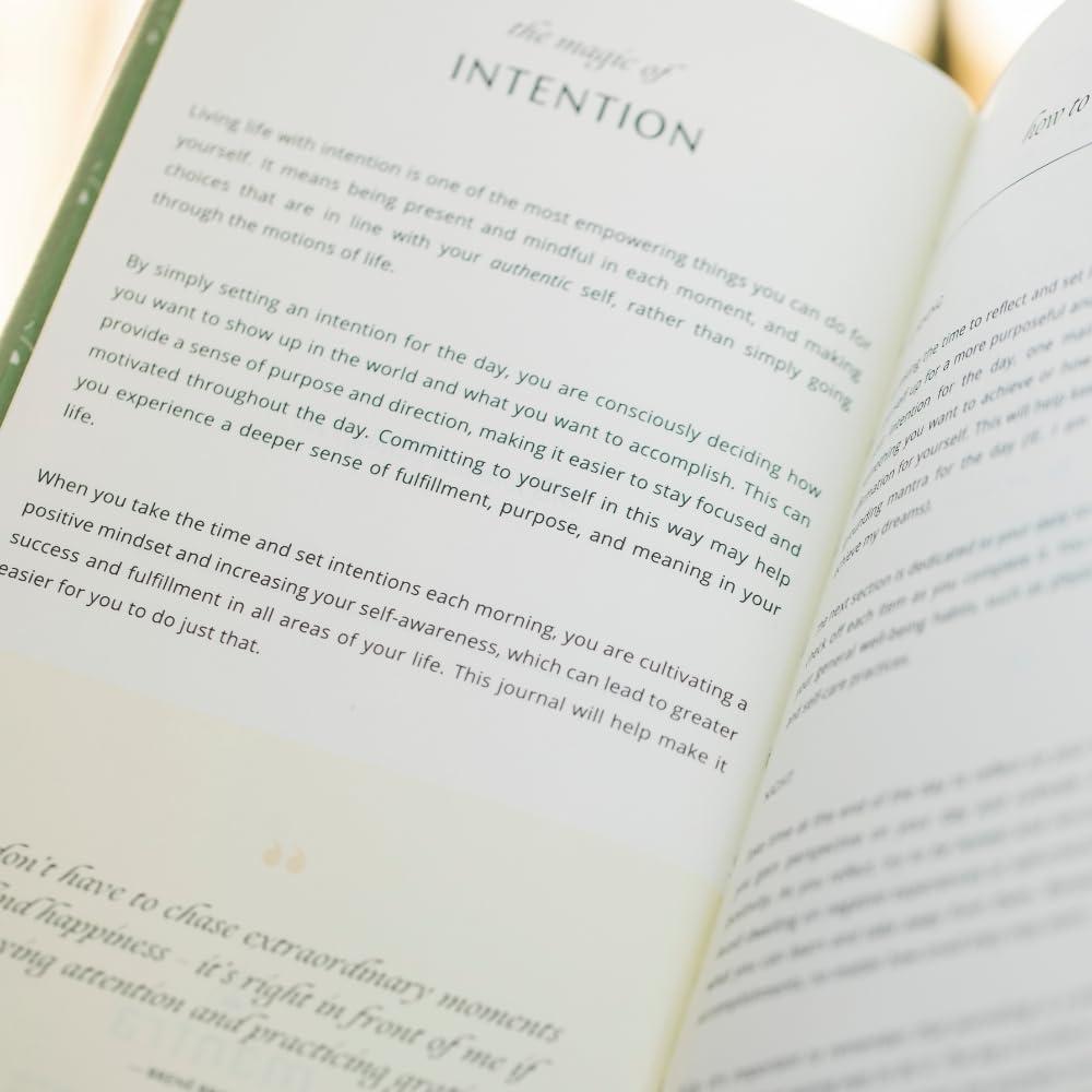 The Daily Intention Journal® - Inspirational Gratitude Motivation Reflection Manifestation Mindfulness Daily Journal - Eco-Friendly and Plastic-Free - Mantra® Brand