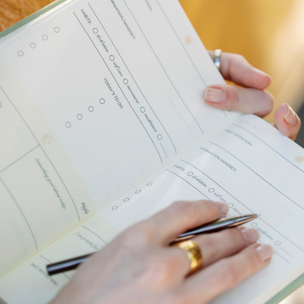 The Daily Intention Journal® - Inspirational Gratitude Motivation Reflection Manifestation Mindfulness Daily Journal - Eco-Friendly and Plastic-Free - Mantra® Brand