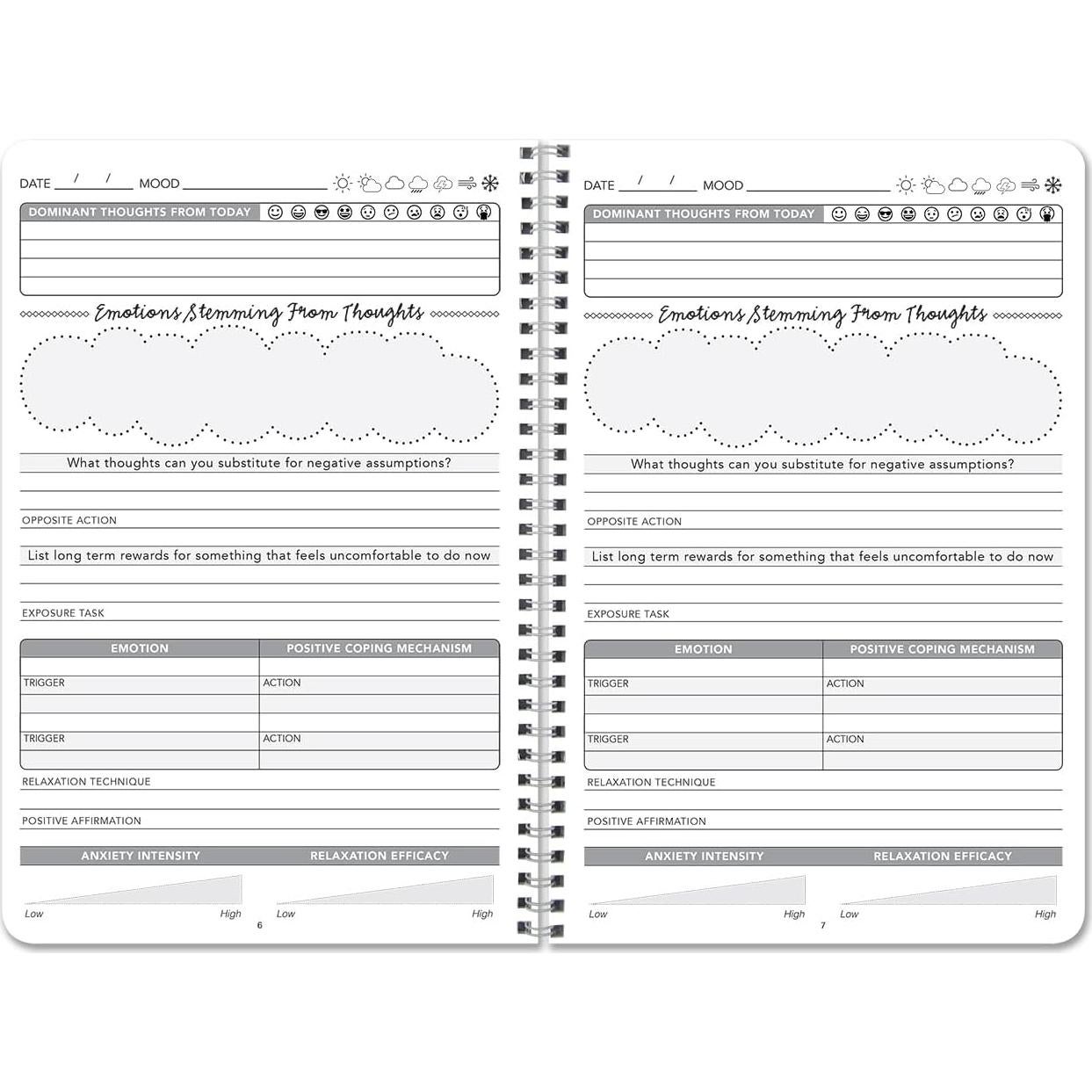 Diario de Ansiedad BookFactory - 100 Páginas Wire-O 15.24x22.86 cm